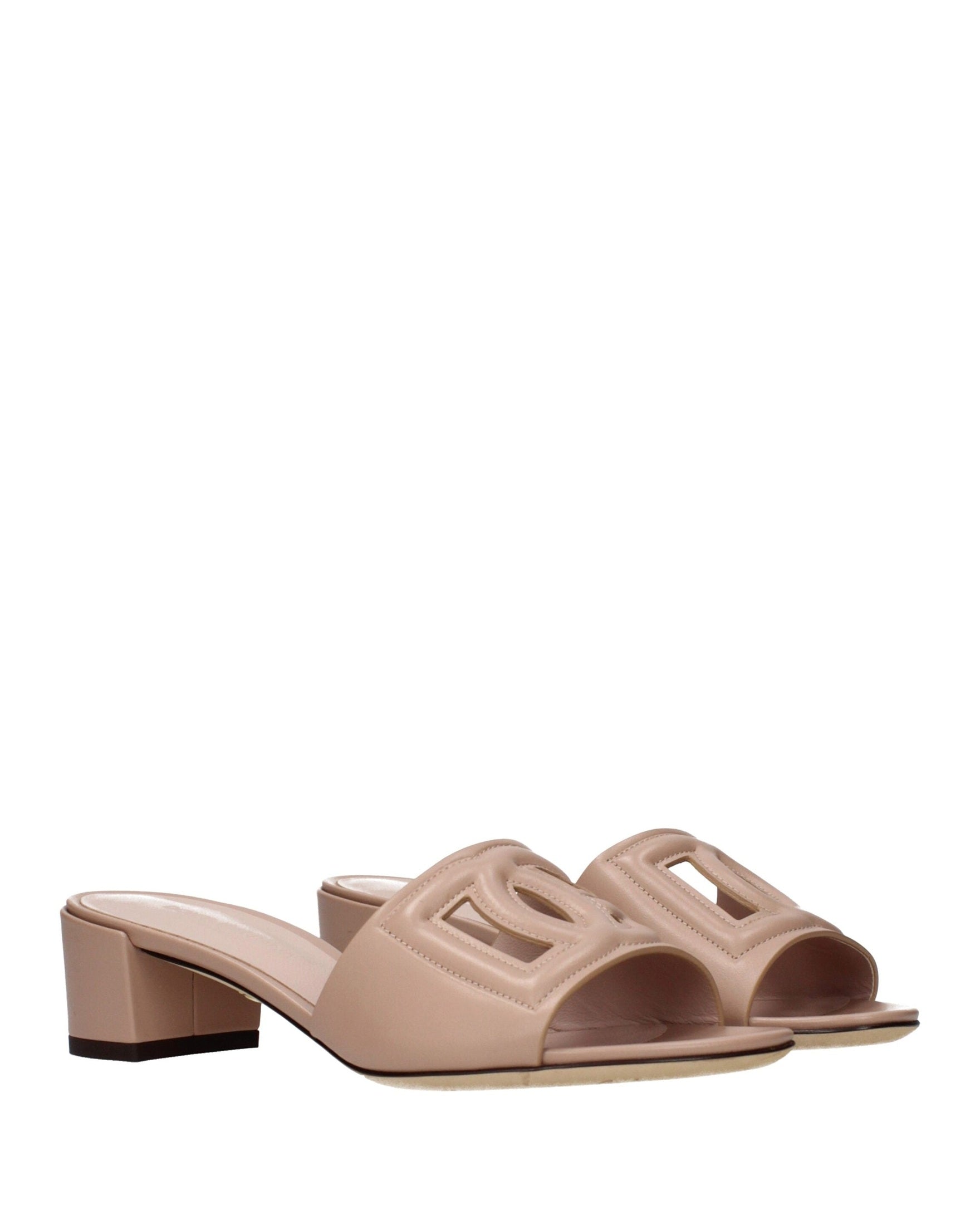Dolce & Gabbana Pink Leather Flat Sandals Glam Steals