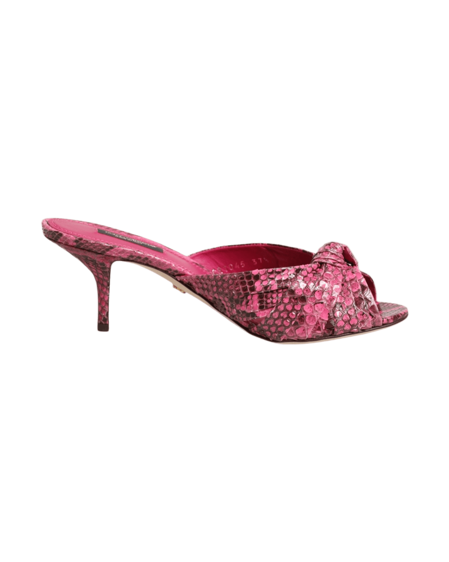 Dolce & Gabbana Pink Leather Heels Slides Sandals Shoes Heels