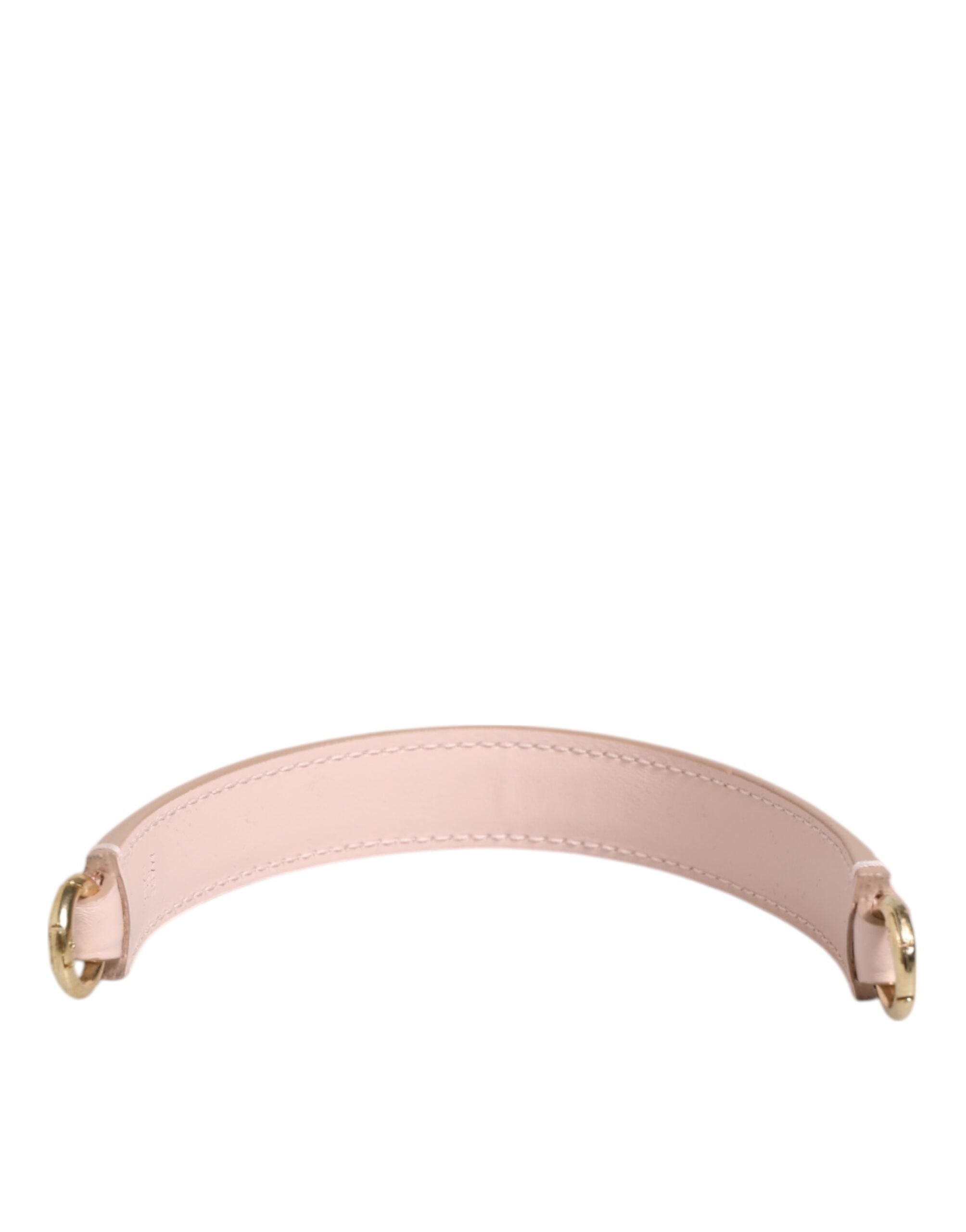 Dolce & Gabbana Pink Leather Strap Gold Tone Big Bag Handle Shoulder Glam Steals