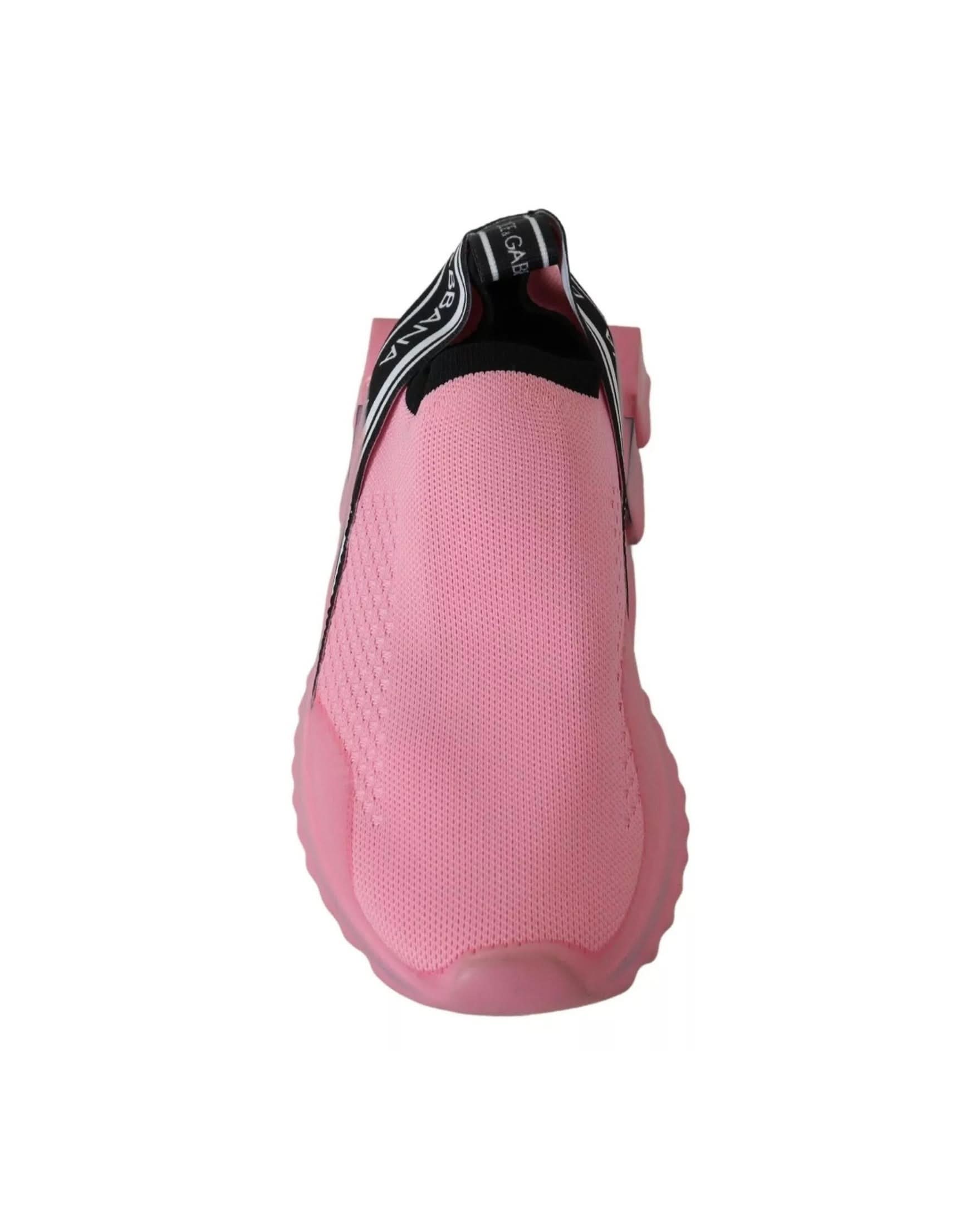 Dolce & Gabbana Pink Low Top Sorrento Sneakers Slip On Casual Shoes Sneakers