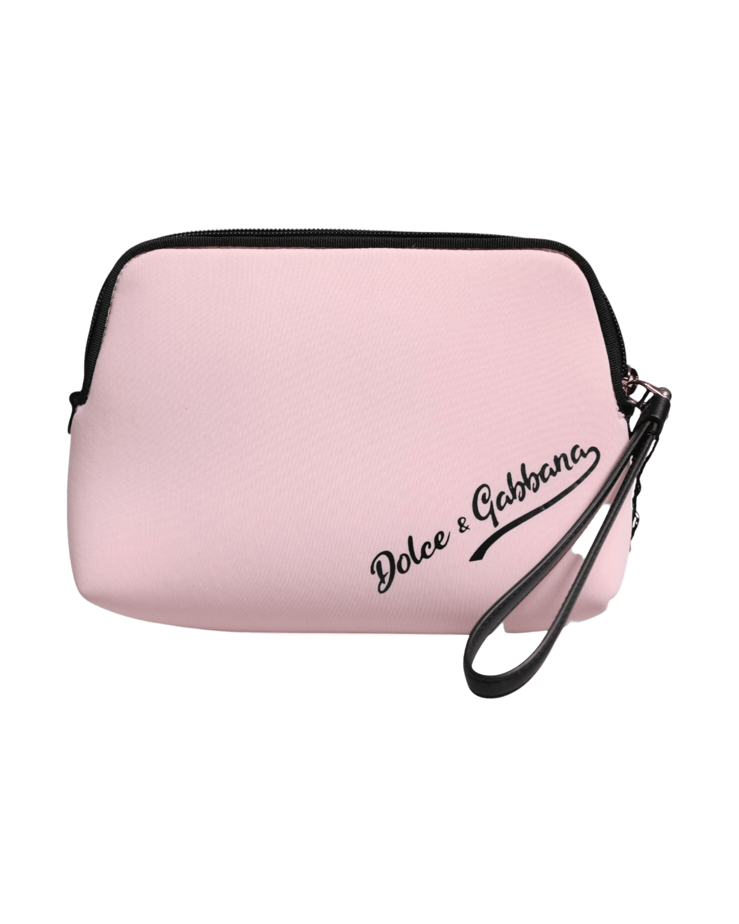 Dolce & Gabbana Pink Nylon Solid Dg Logo Print Clutch Zip Borse Pouch Bag Glam Steals