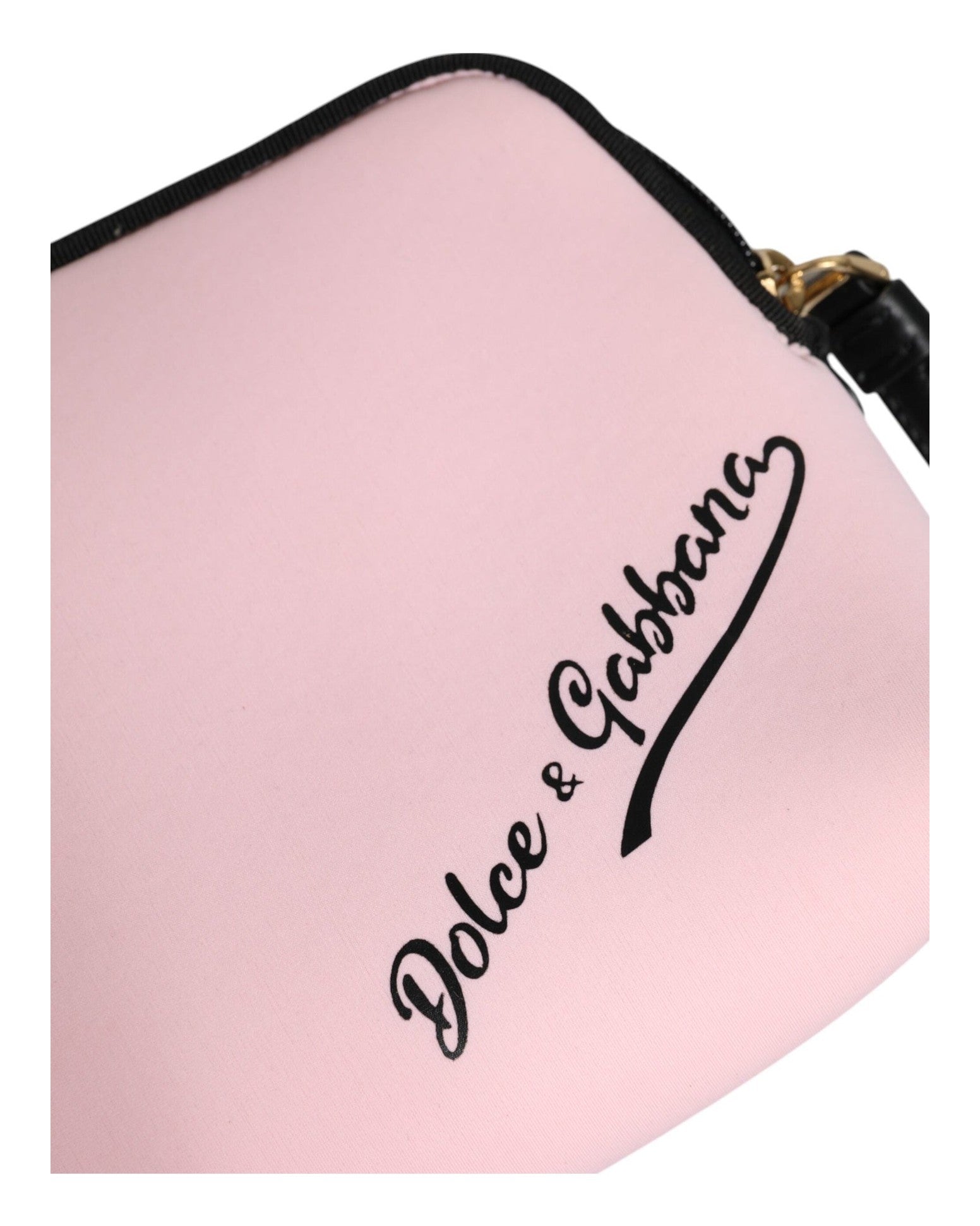 Dolce & Gabbana Pink Nylon Solid Dg Logo Print Clutch Zip Borse Pouch Bag Glam Steals