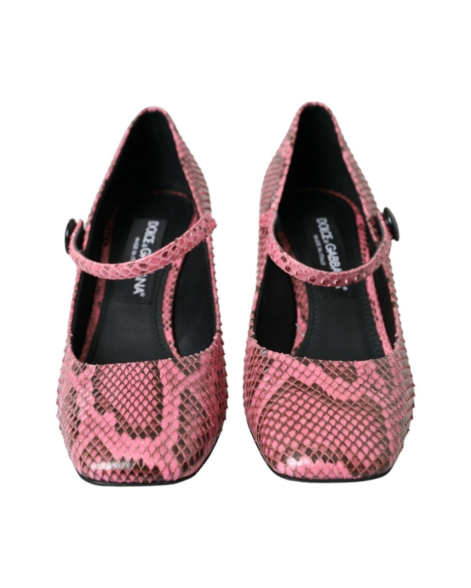 Dolce & Gabbana Pink Python Leather Mary Jane Heels Shoes Heels