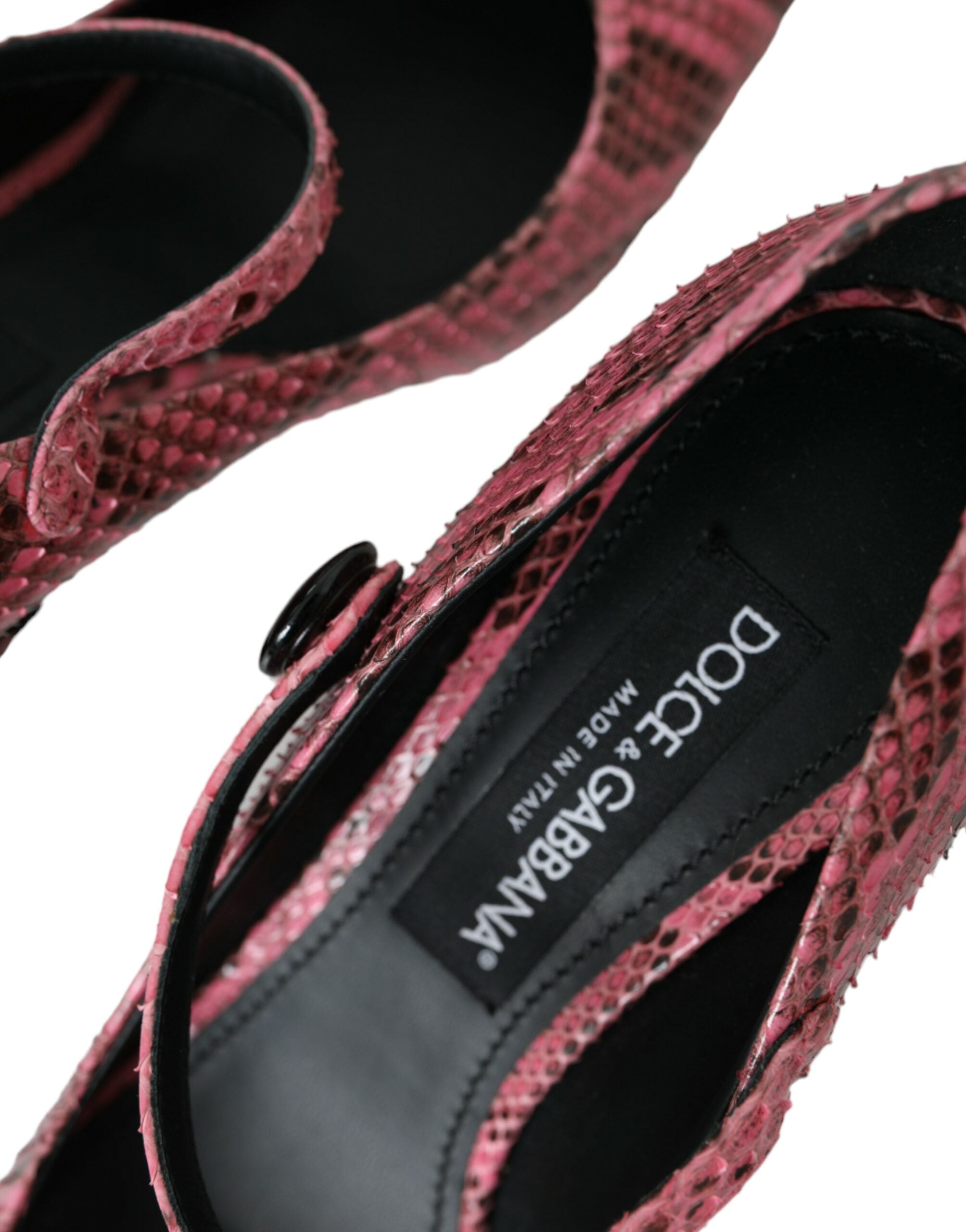 Dolce & Gabbana Pink Python Leather Mary Jane Heels Shoes Glam Steals