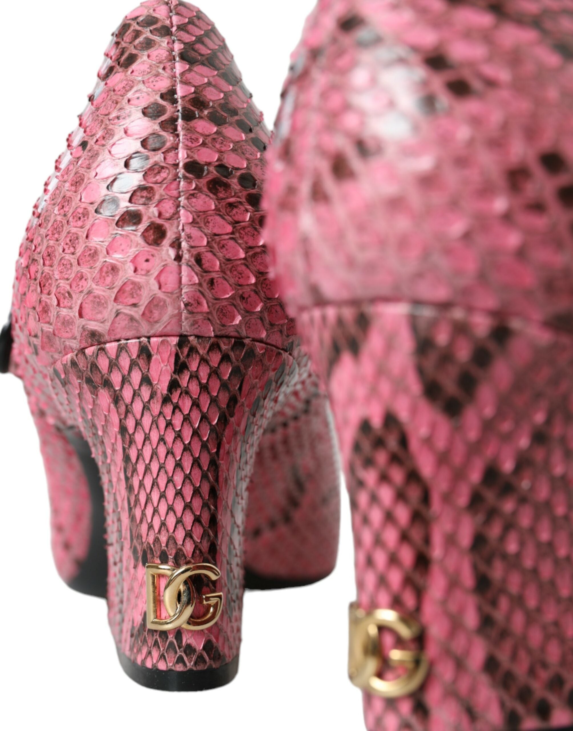 Dolce & Gabbana Pink Python Leather Mary Jane Heels Shoes Glam Steals