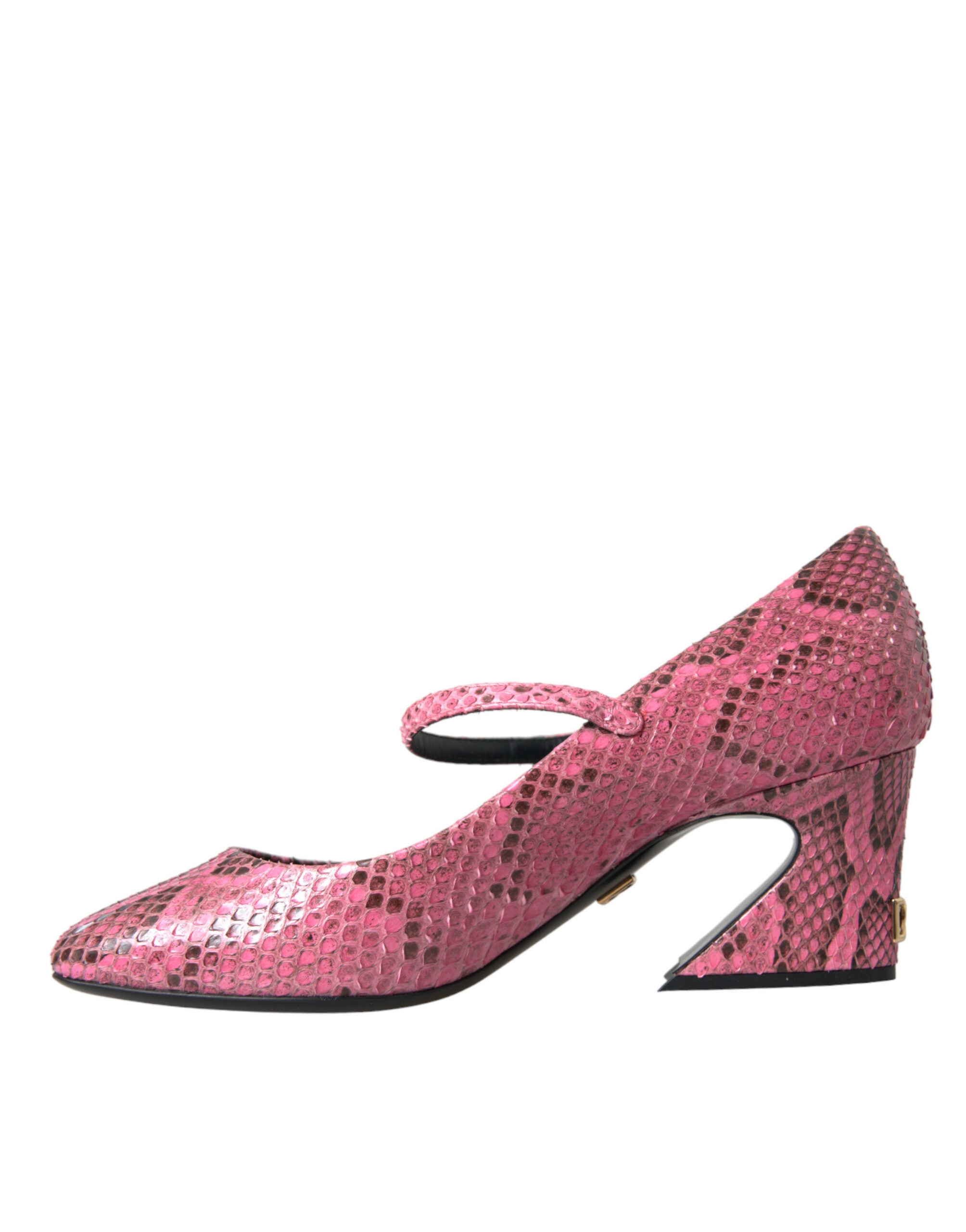 Dolce & Gabbana Pink Python Leather Mary Jane Heels Shoes Glam Steals