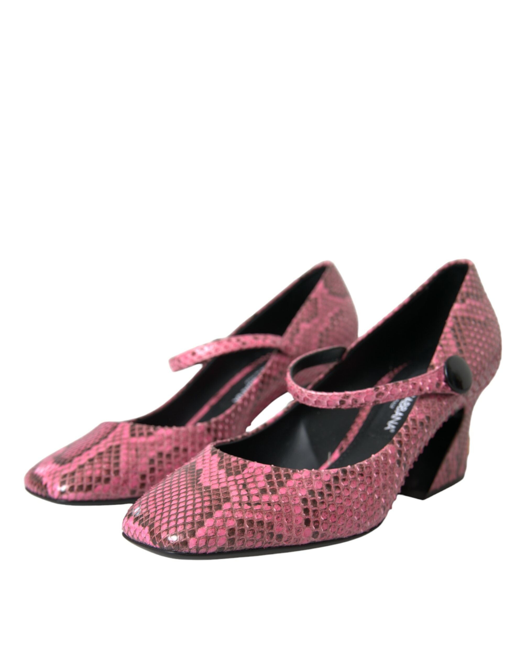 Dolce & Gabbana Pink Python Leather Mary Jane Heels Shoes Glam Steals