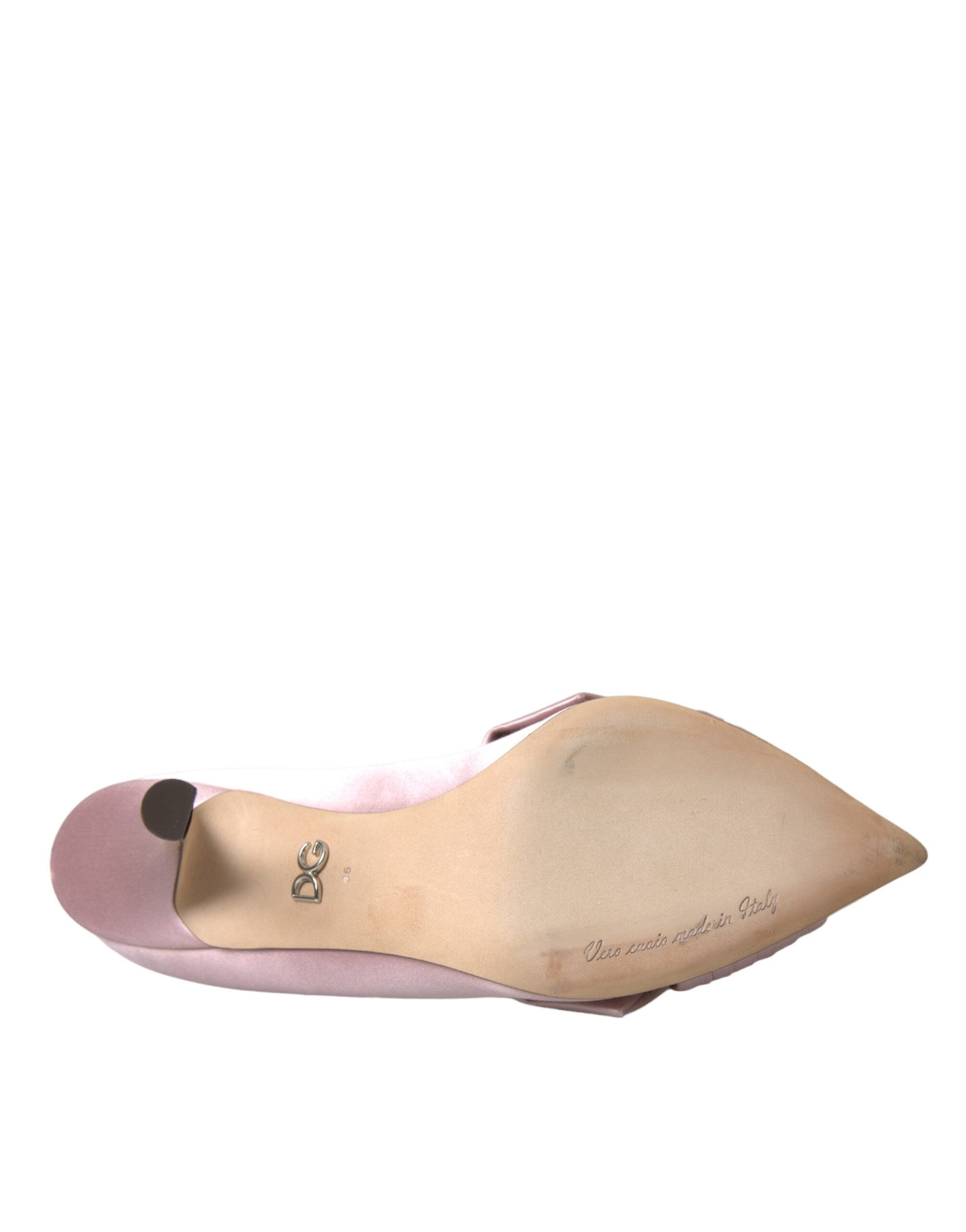 Dolce & Gabbana Pink Satin Crystal High Heels Pumps Shoes Glam Steals