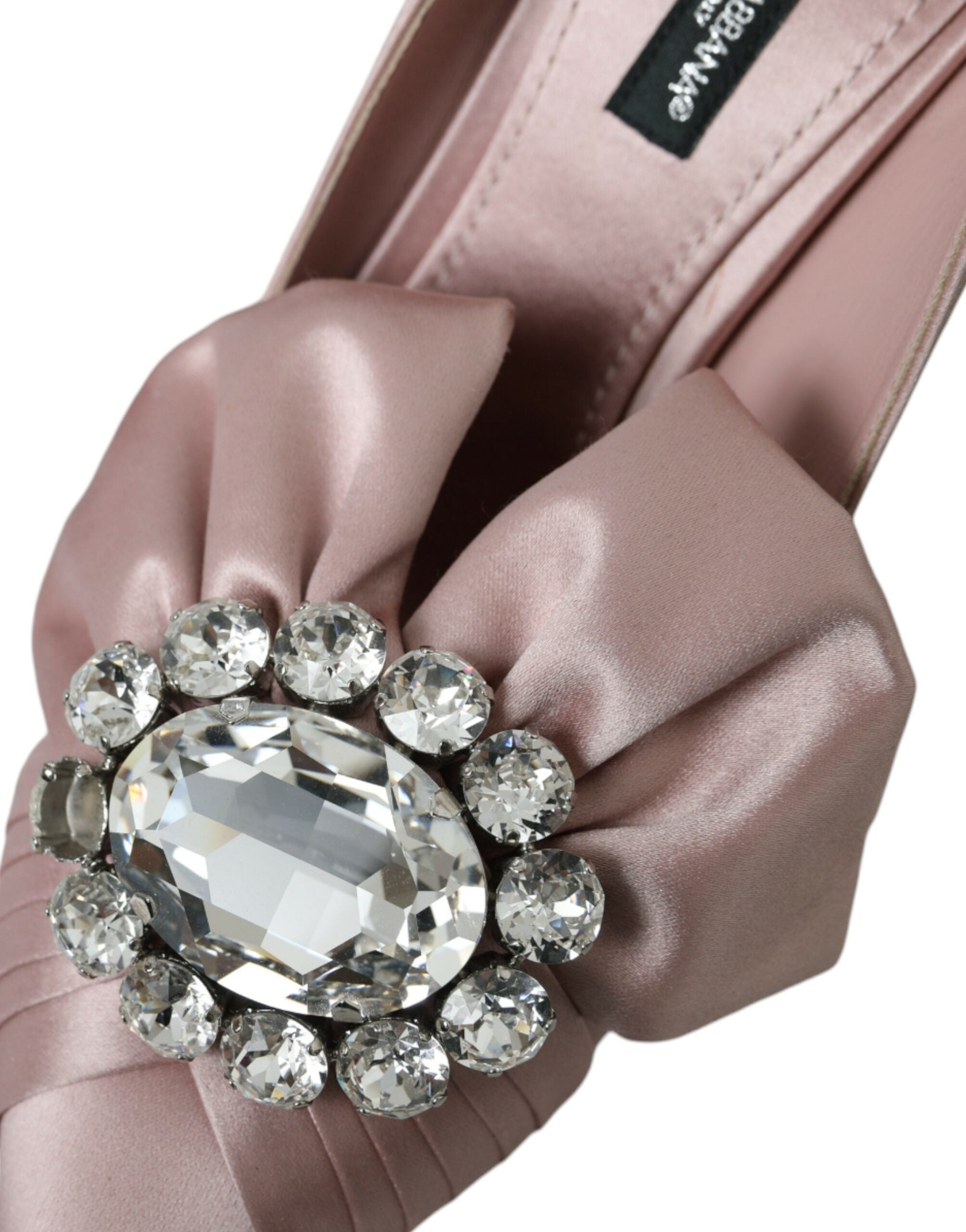 Dolce & Gabbana Pink Satin Crystal High Heels Pumps Shoes Glam Steals