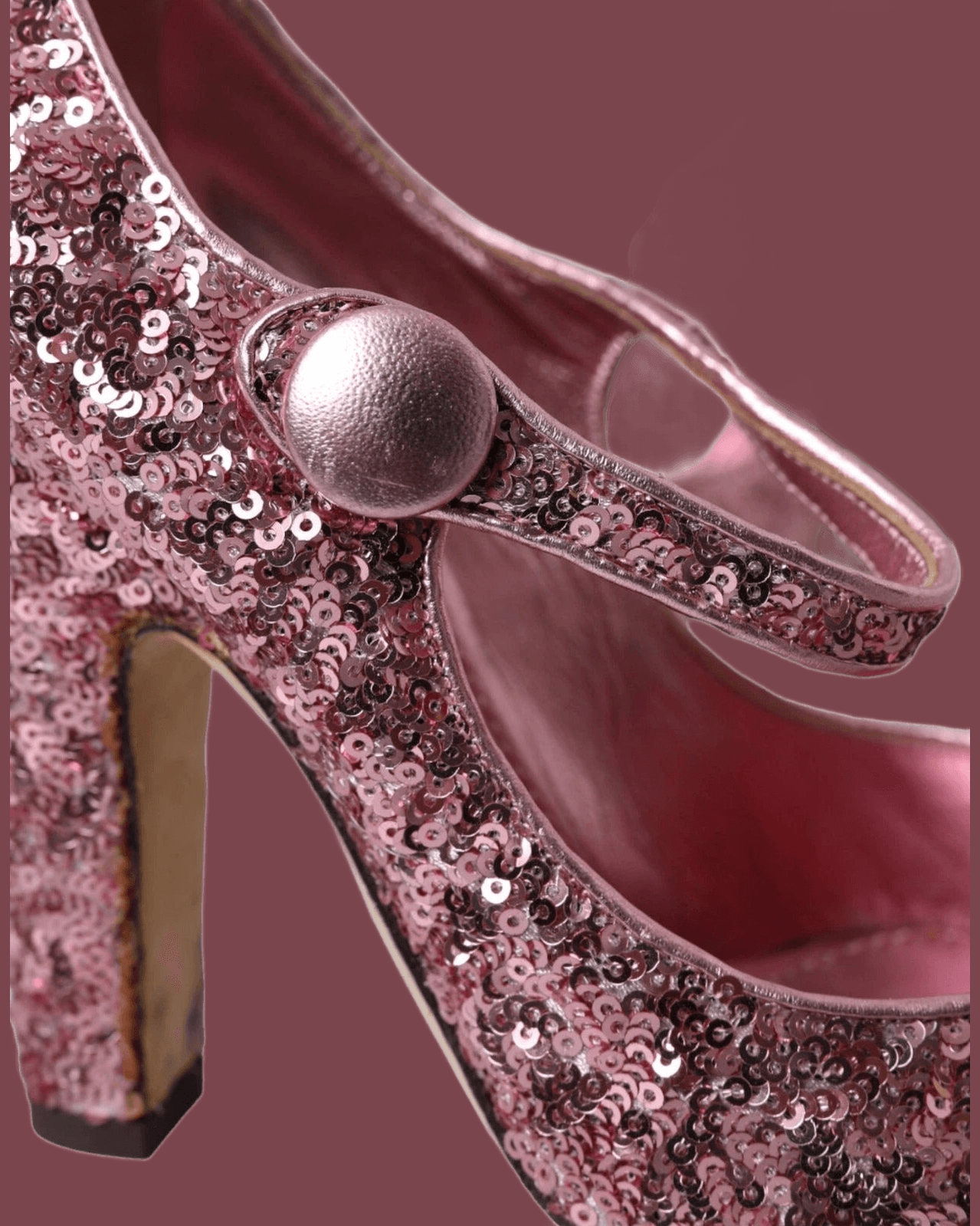 Dolce & Pink Gabbana Sequin Mary Jane Pumps High Heels Shoes Glam Steals