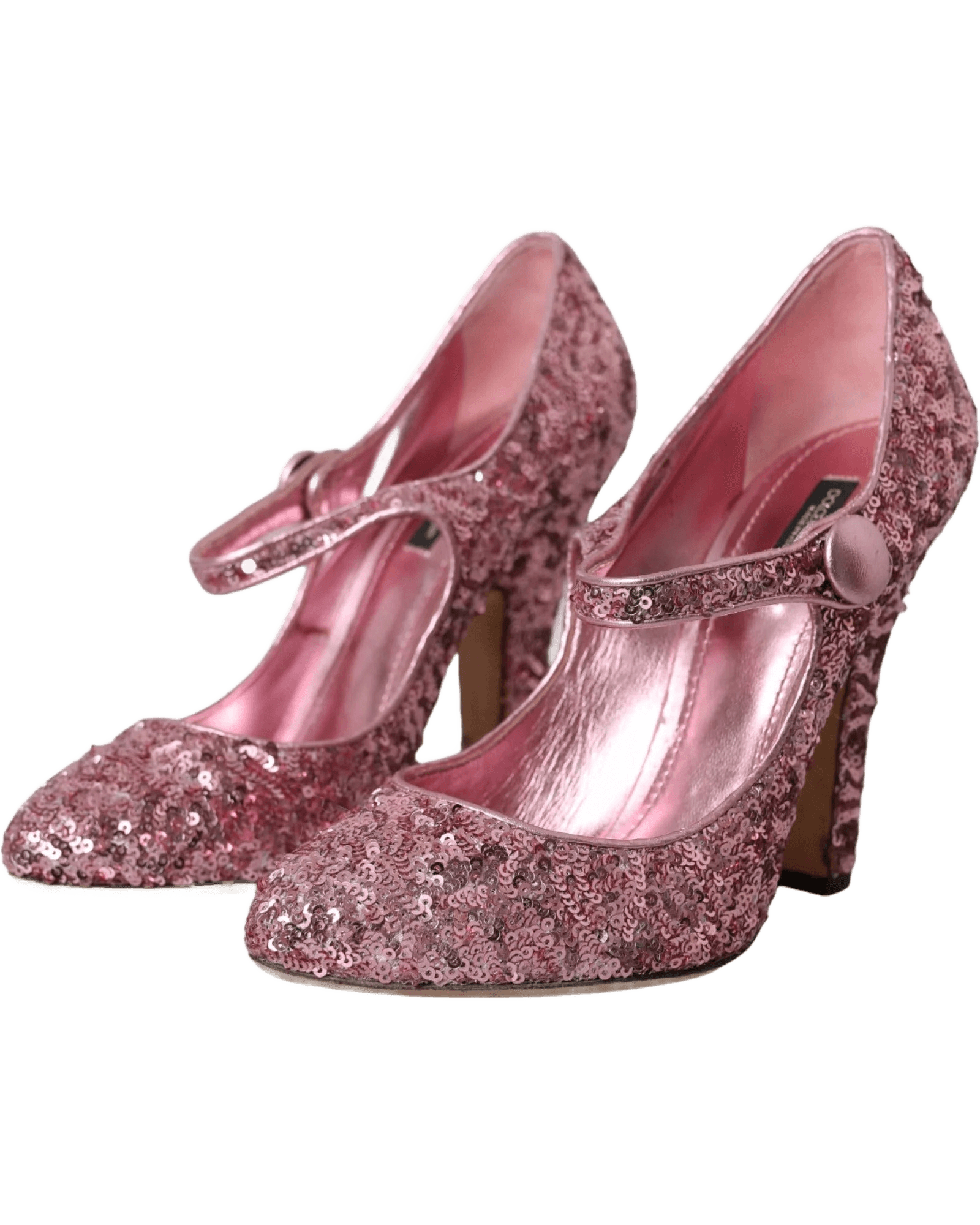 Dolce & Gabbana Pink Sequin Mary Jane Pumps High Heels Shoes Glam Steals