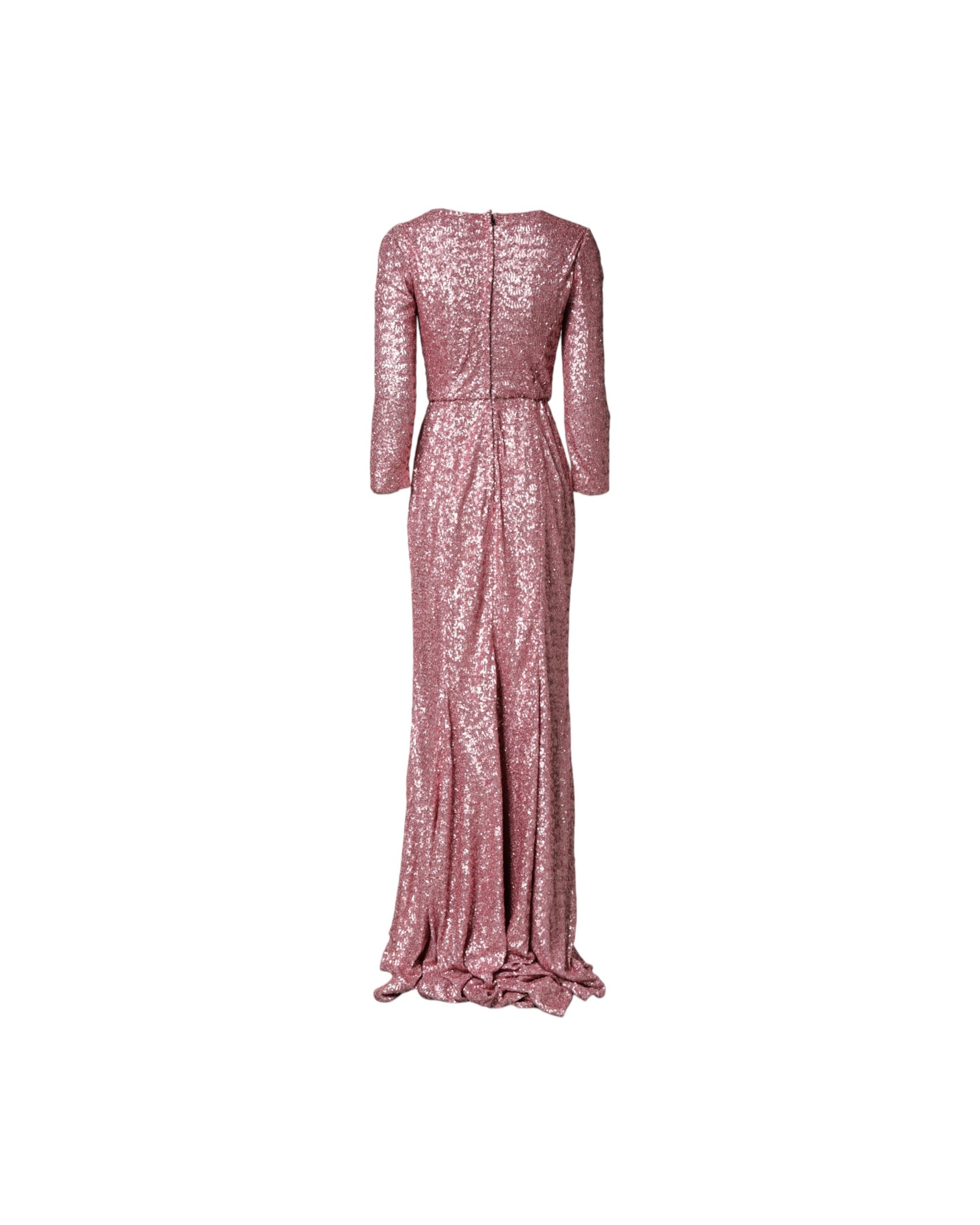 Dolce & Gabbana Pink Sequinned Mermaid Long Gown Dress Glam Steals