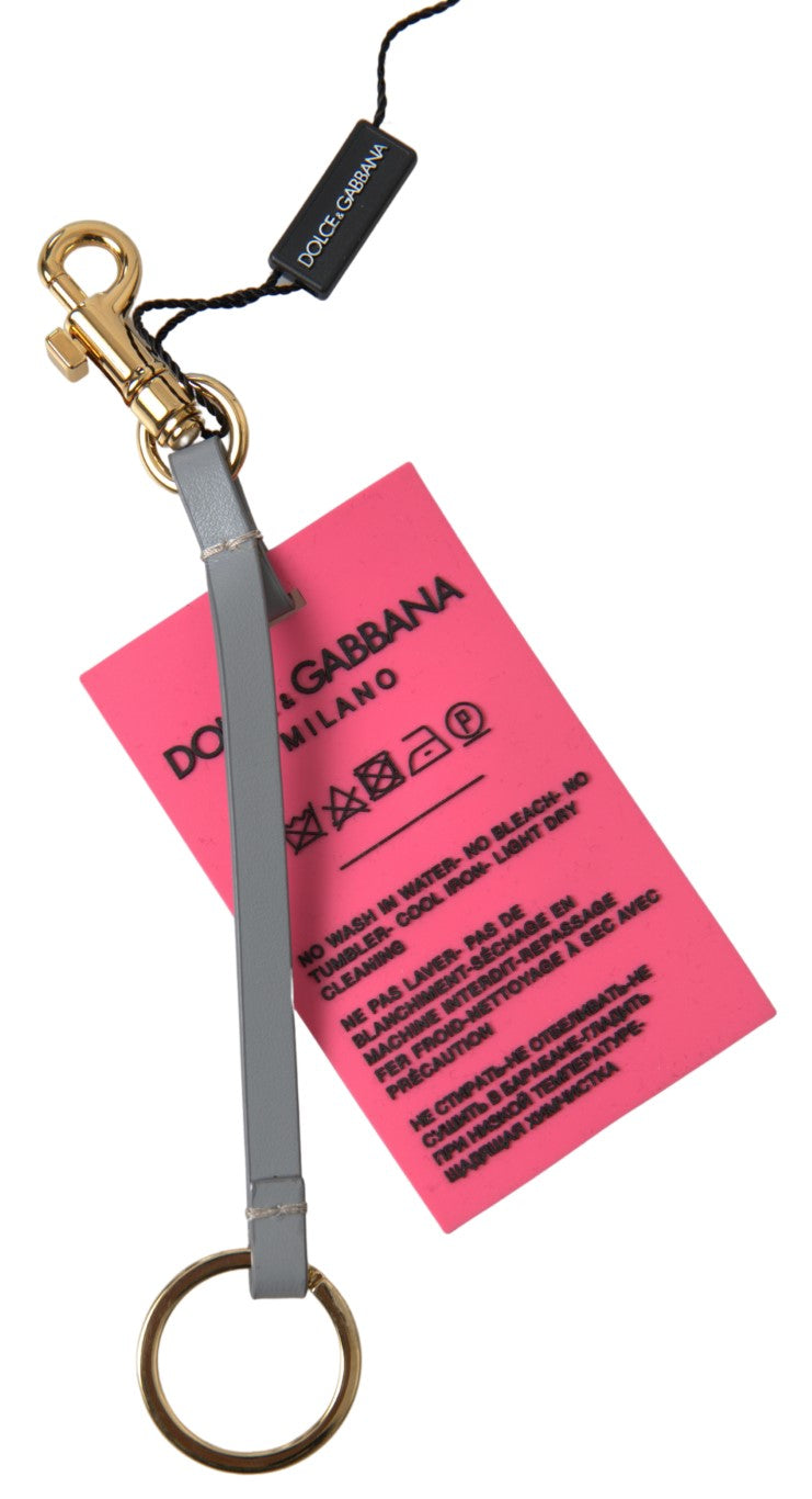 Dolce & Gabbana Pink Silicone Dg Logo Gold Brass Keyring Women Keychain Glam Steals