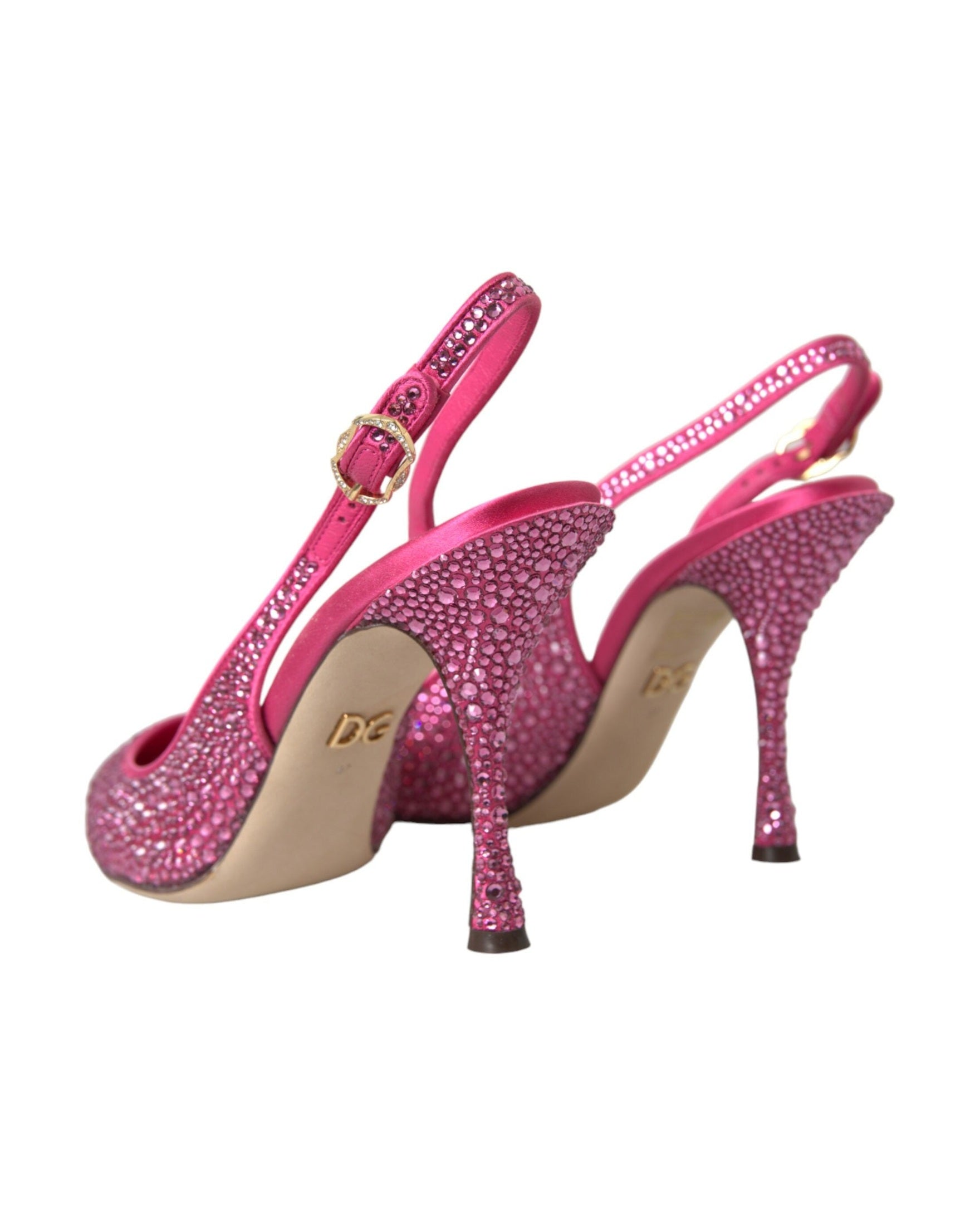 Dolce & Gabbana Pink Slingbacks Crystal Pumps Shoes Glam Steals