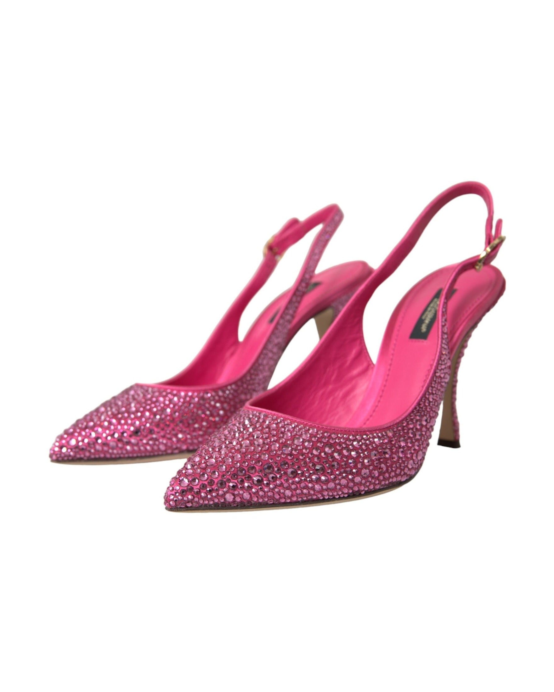 Dolce & Gabbana Pink Slingbacks Crystal Pumps Shoes Glam Steals