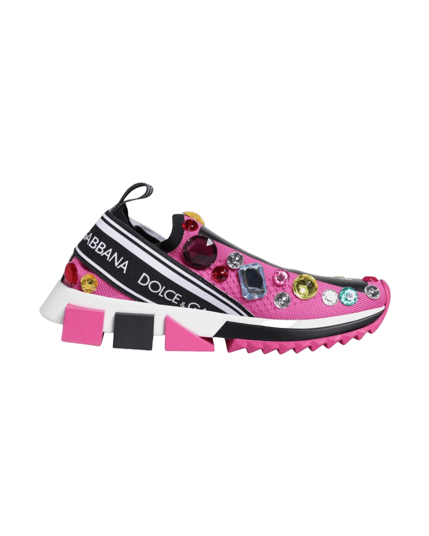 Dolce & Gabbana Pink Sorrento Crystals Low Top Sneakers Shoes Glam Steals