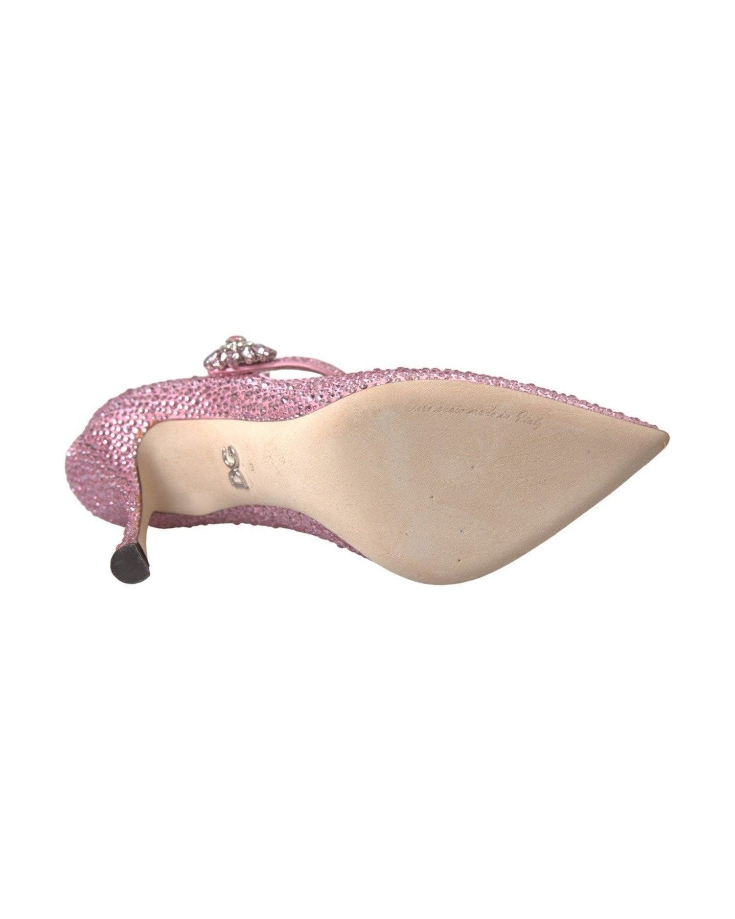 Dolce & Gabbana Pink Strass Crystal Heels Pumps Shoes Glam Steals