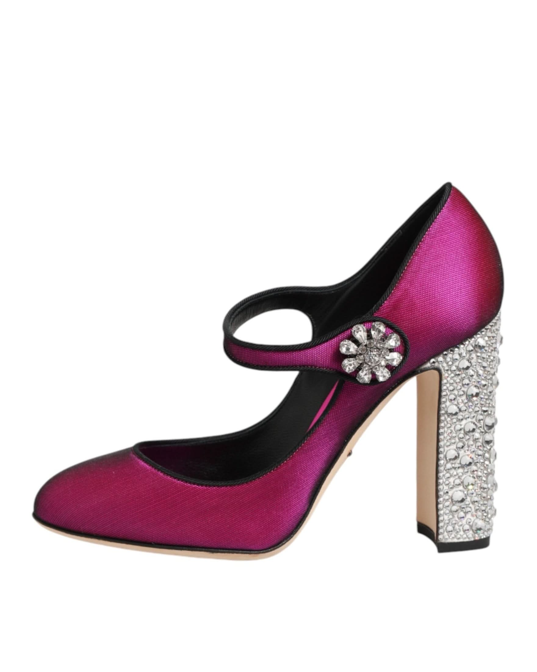 Dolce & Gabbana Pink Strass Mary Janes Heels Pumps Shoes Heels