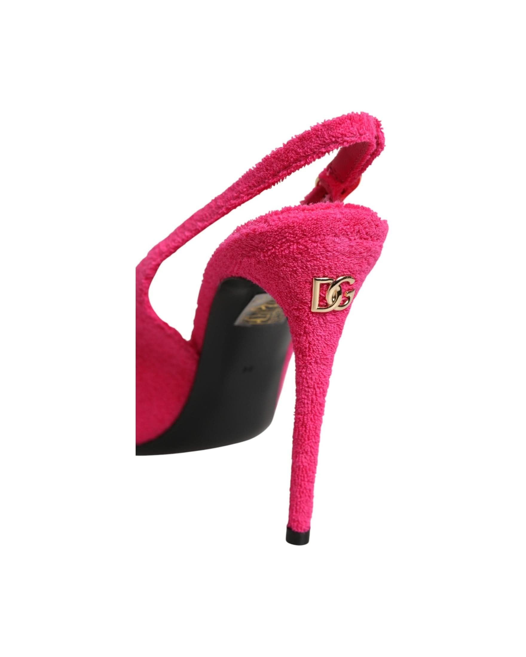 Dolce & Gabbana Pink Suede High Heels Slingback Shoes Heels