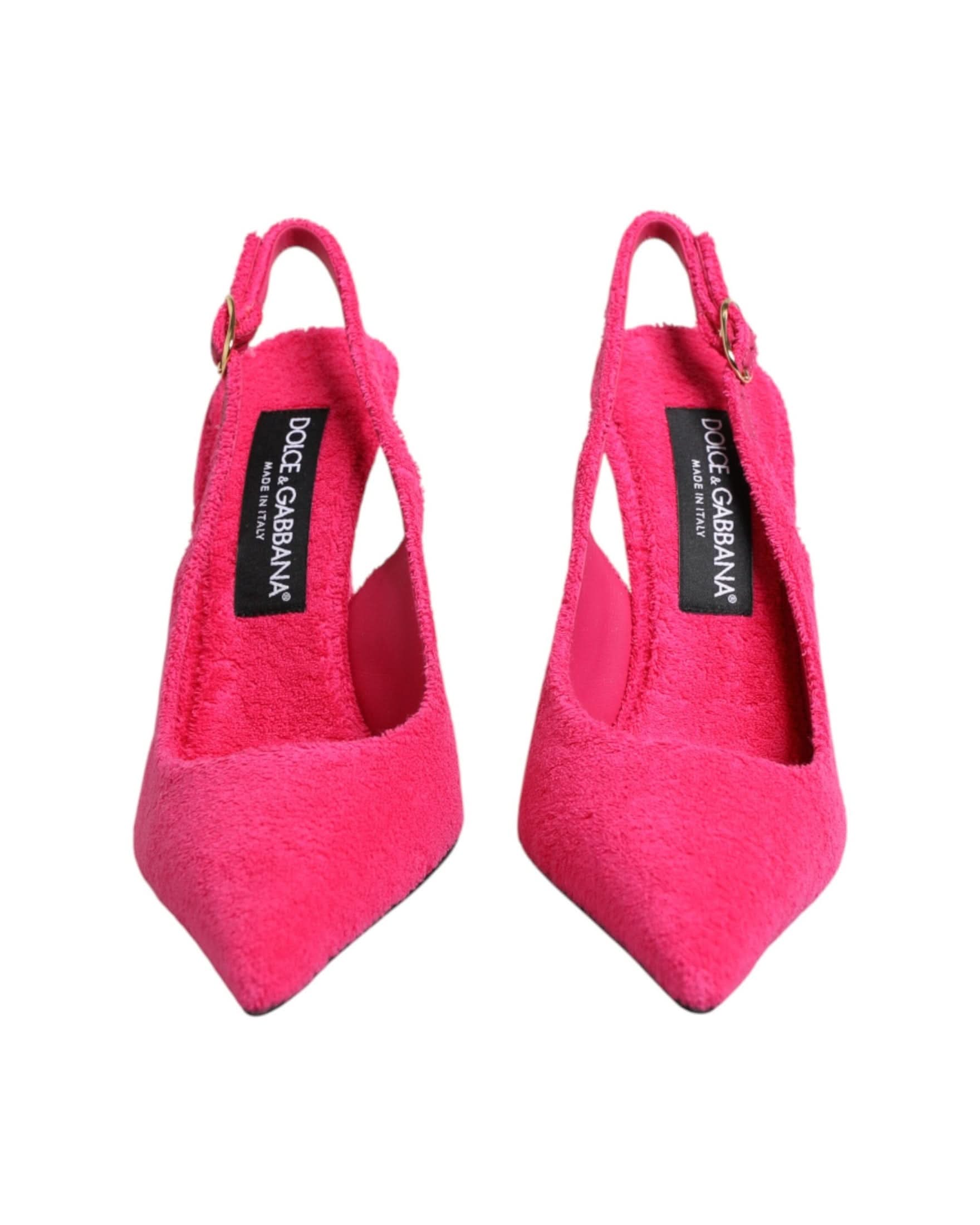 Dolce & Gabbana Pink Suede High Heels Slingback Shoes Heels