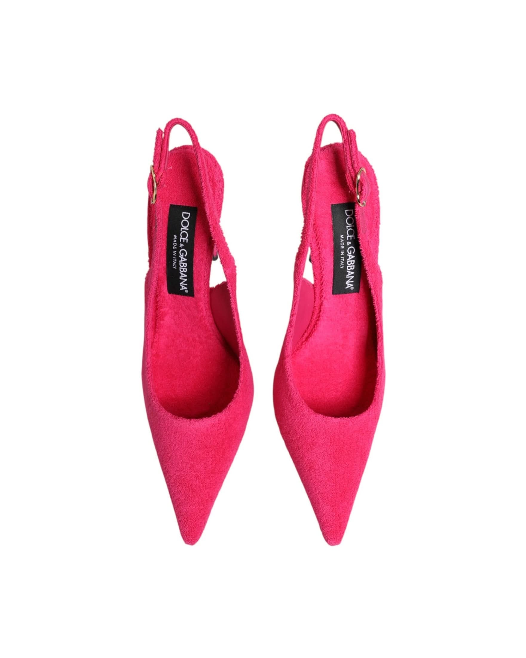 Dolce & Gabbana Pink Suede High Heels Slingback Shoes Heels