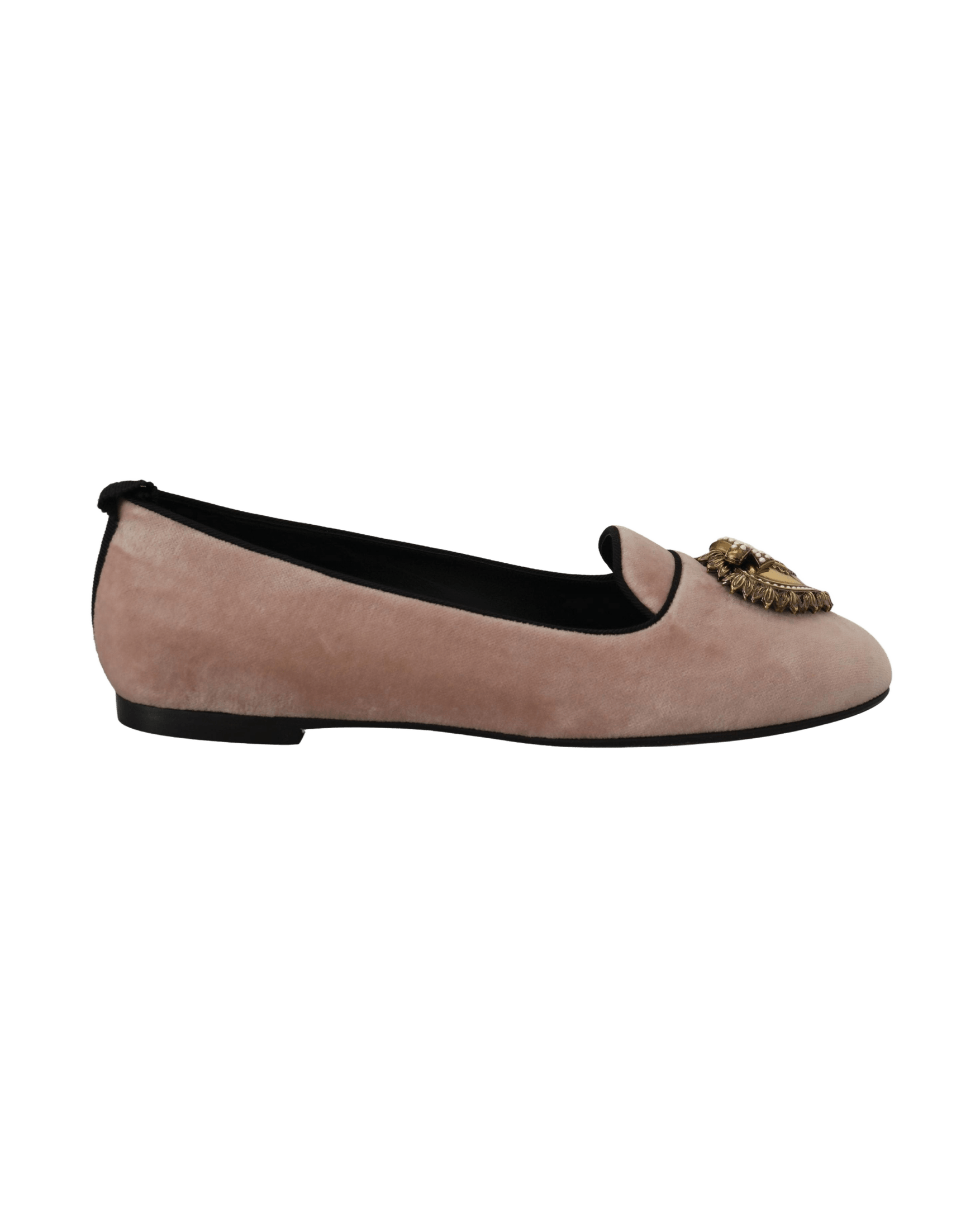 Dolce & Gabbana Pink Velvet Slip Ons Loafers Flats Shoes Flats