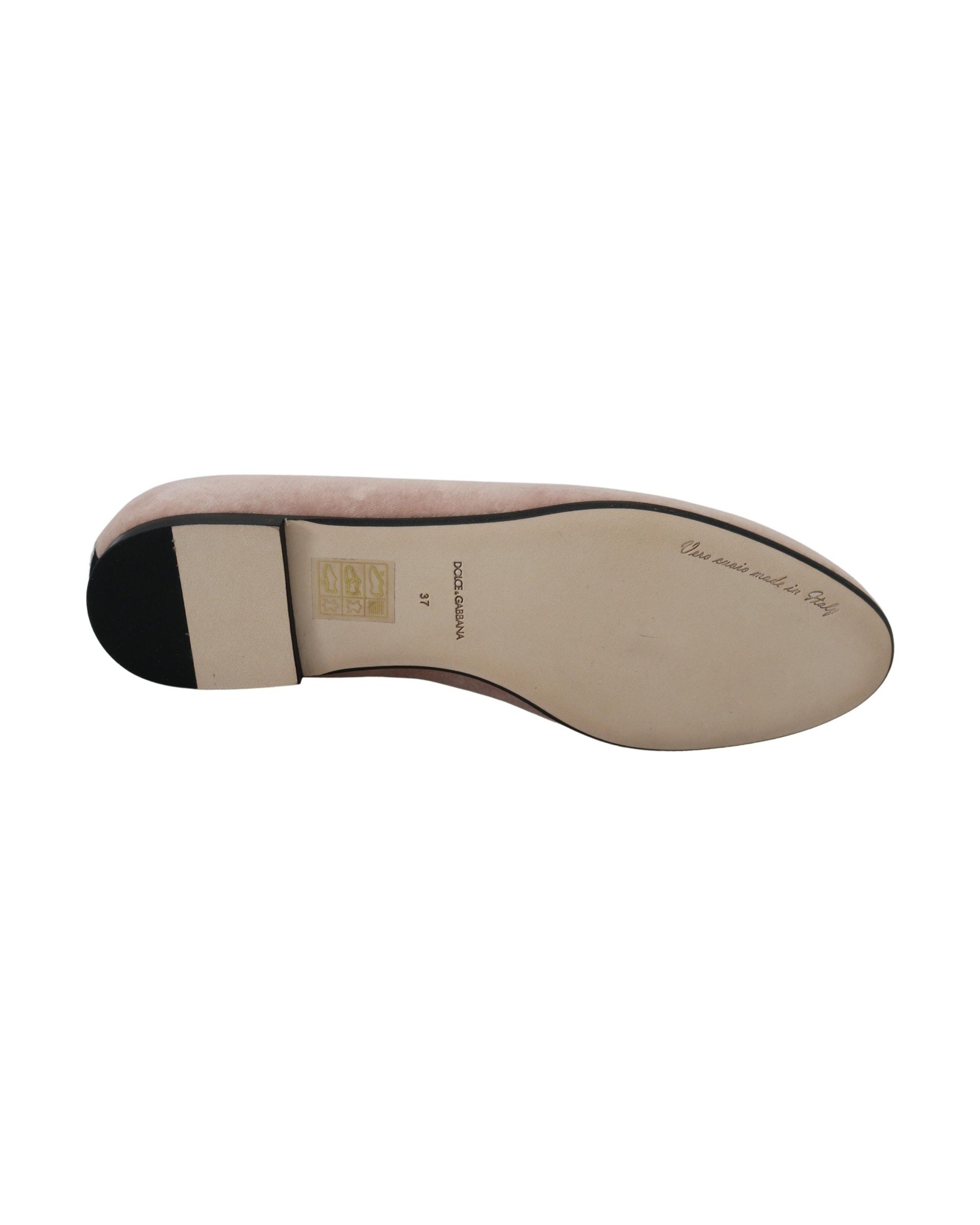 Dolce & Gabbana Pink Velvet Slip Ons Loafers Flats Shoes Flats