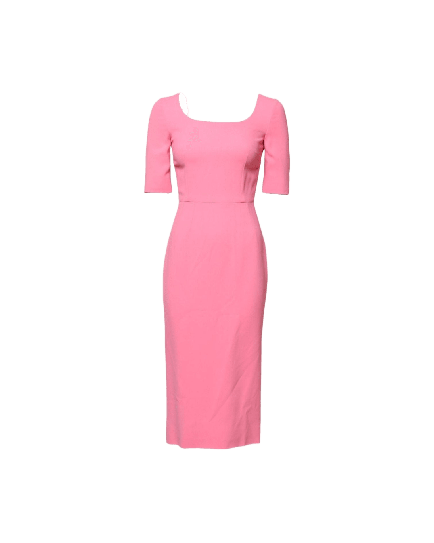 Dolce & Gabbana Pink Viscose Short Sleeve Sheath Midi Dress Dresses