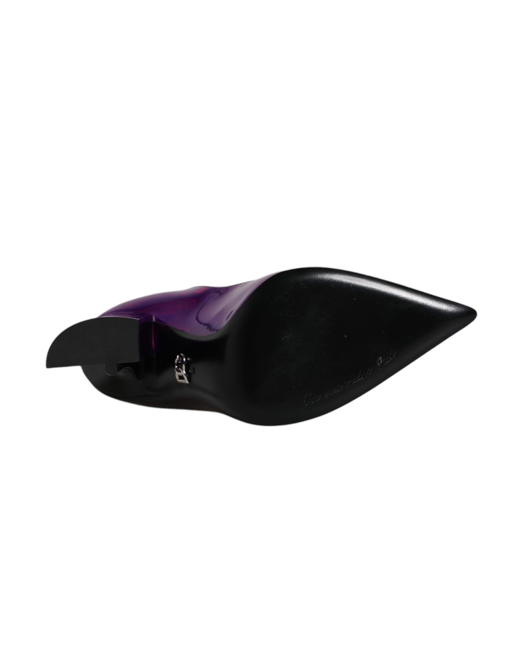 Dolce & Gabbana Purple Black Pointed Ankle Boots Shoes Glam Steals