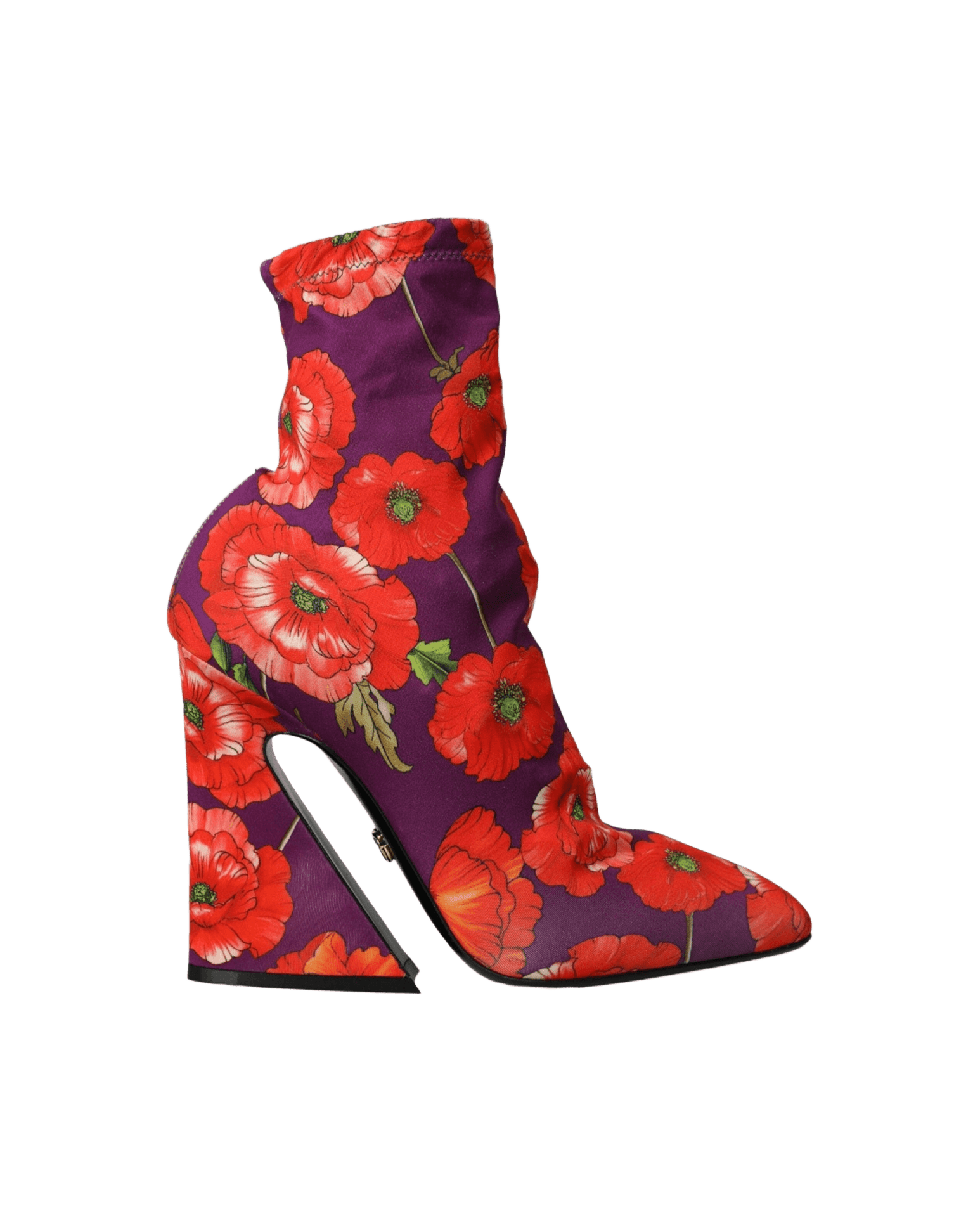 Dolce & Gabbana Purple Floral Jersey Stretch Boots Shoes Glam Steals