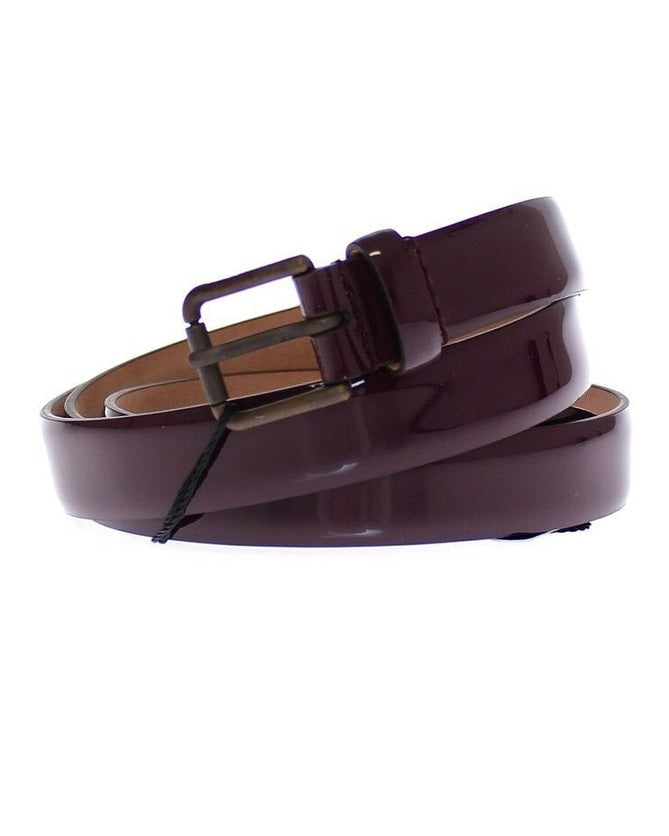 Dolce & Gabbana Purple Leather Logo Cintura Gürtel Belt Belts
