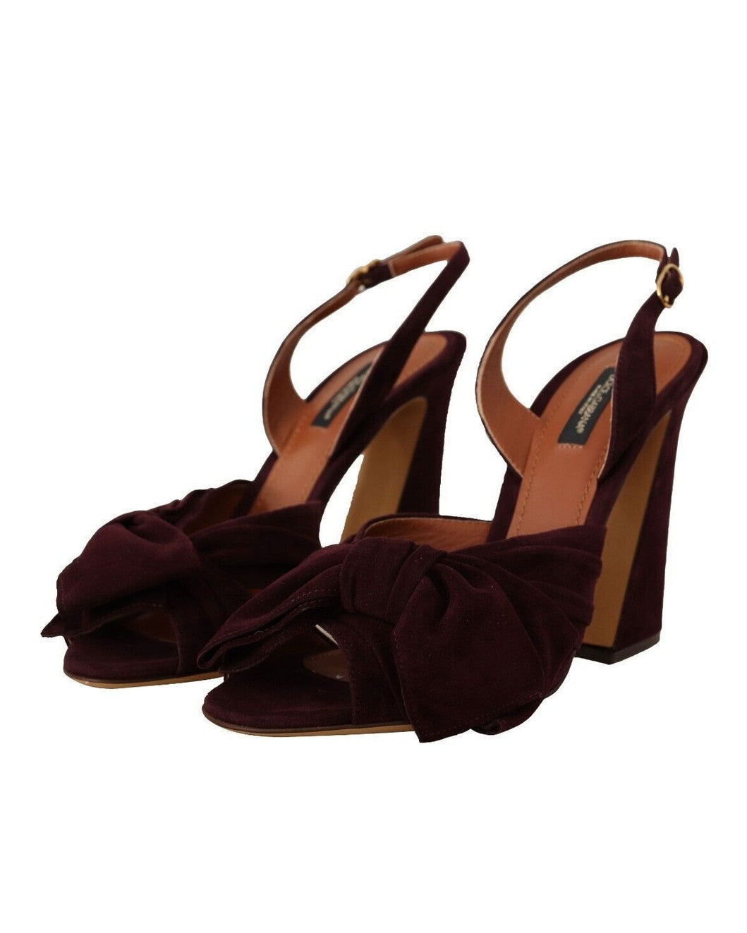 Dolce & Gabbana Purple Suede Dark Ankle Strap Sandals Shoes Heels