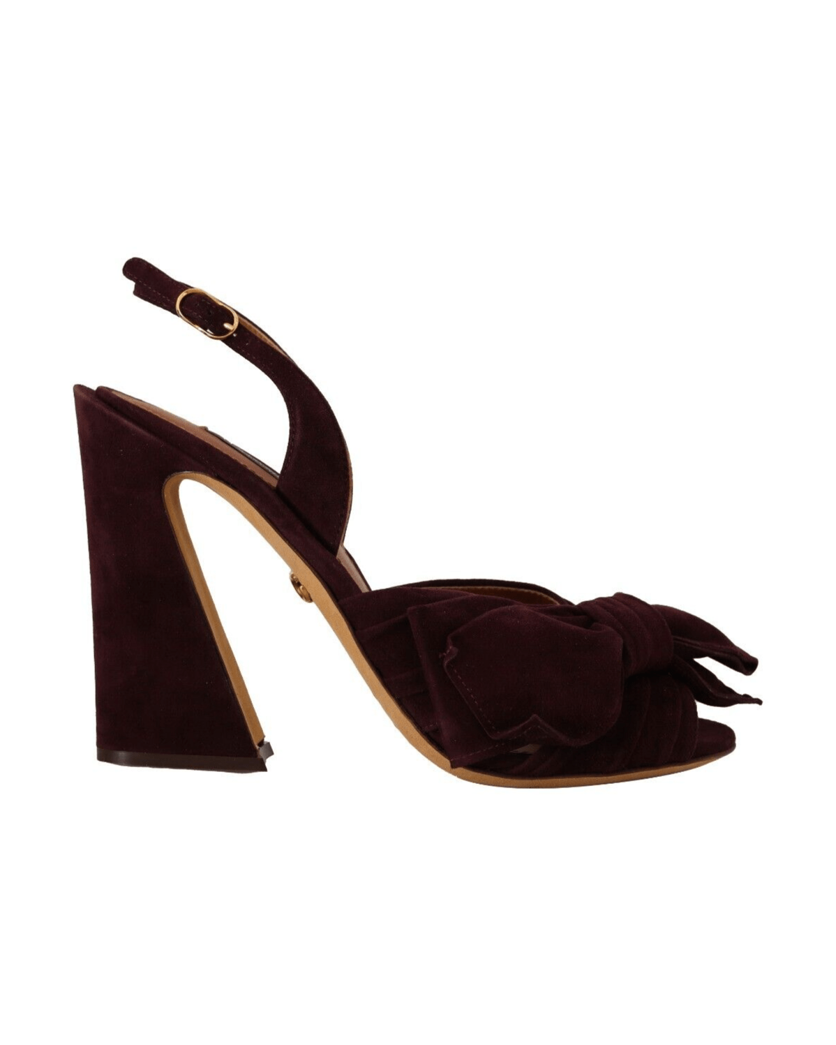 Dolce & Gabbana Purple Suede Dark Ankle Strap Sandals Shoes Heels