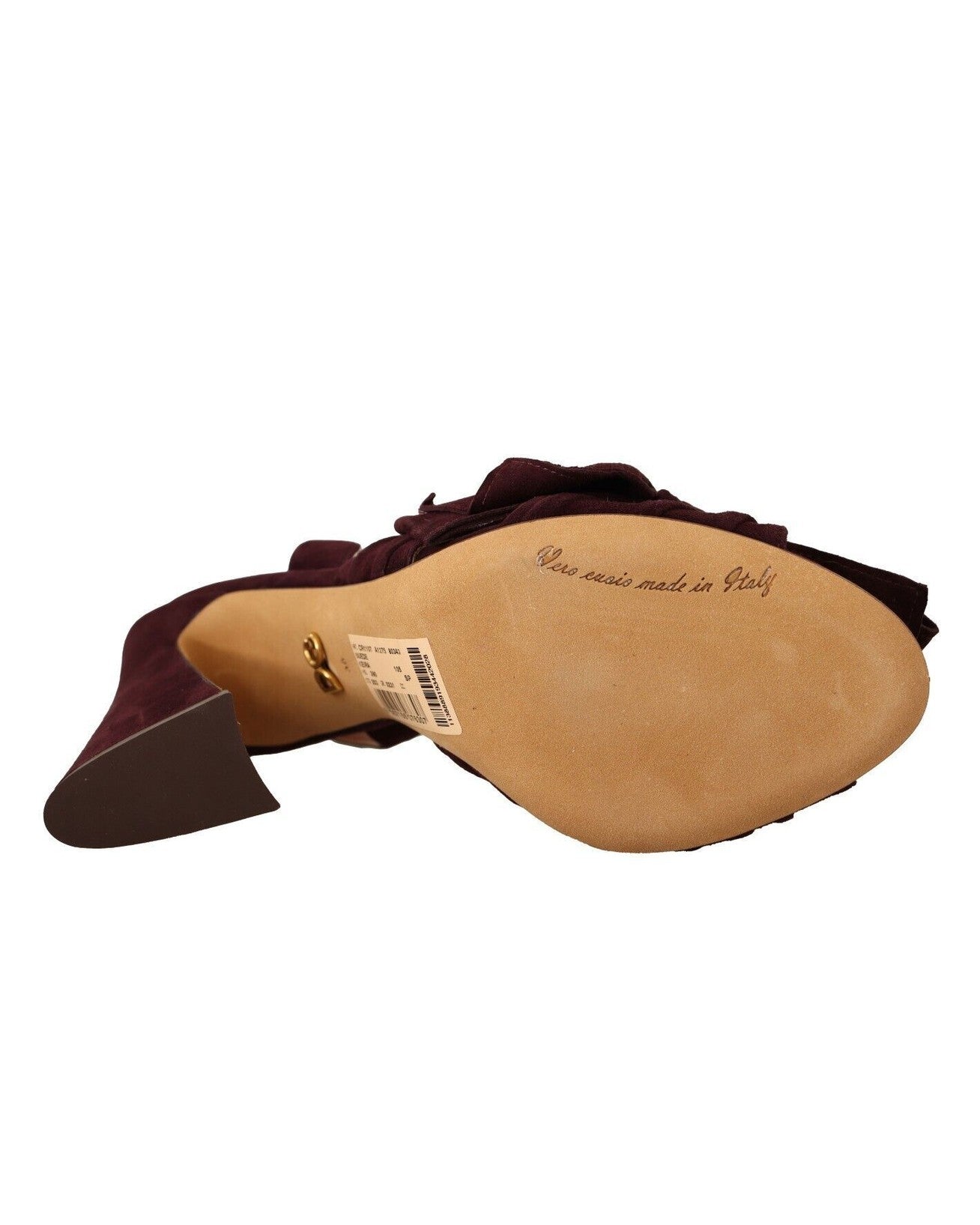 Dolce & Gabbana Purple Suede Dark Ankle Strap Sandals Shoes Heels