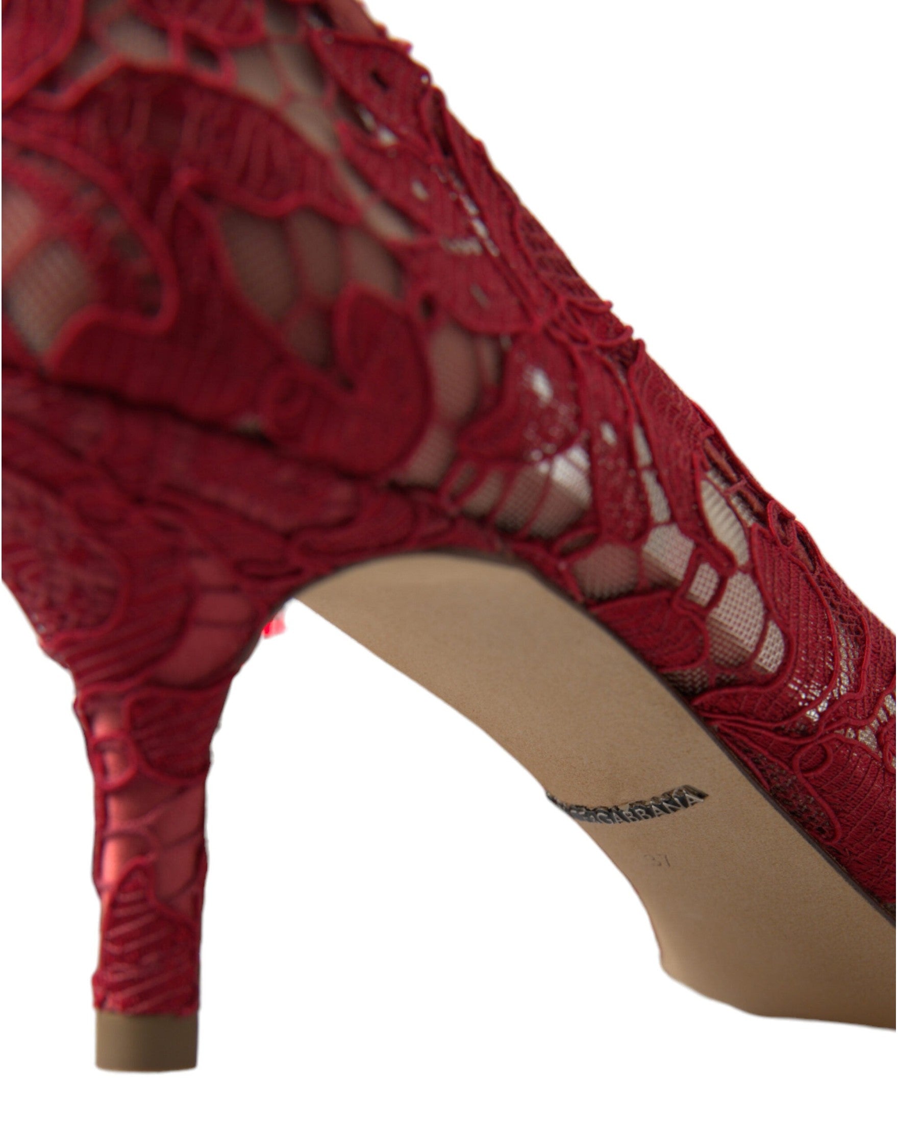 Dolce & Gabbana Radiant Lace Heels With Red Crystals Glam Steals
