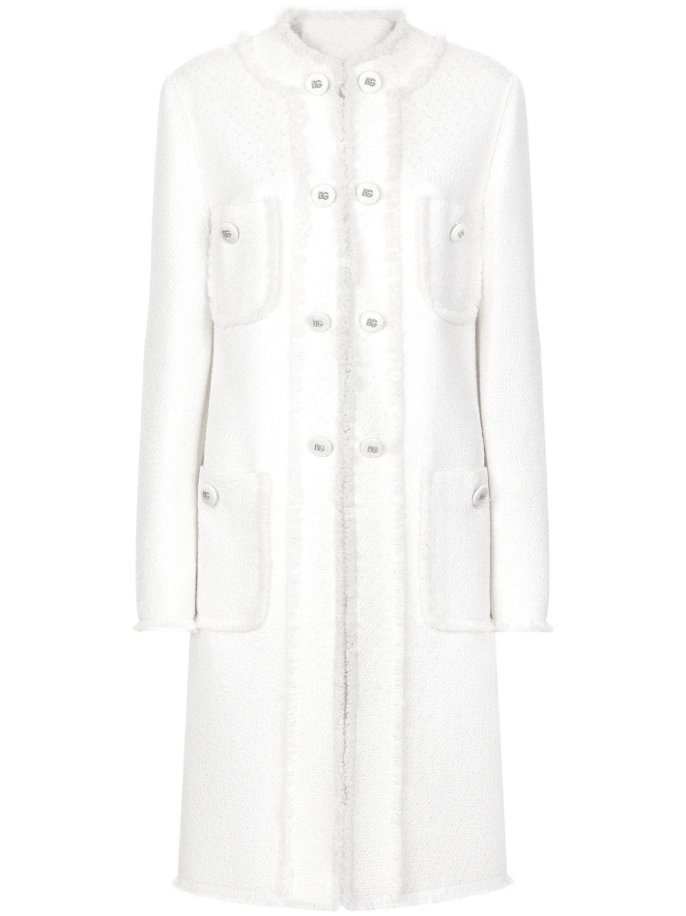 Dolce & Gabbana Raschel Single Breasted Tweed Coat Glam Steals