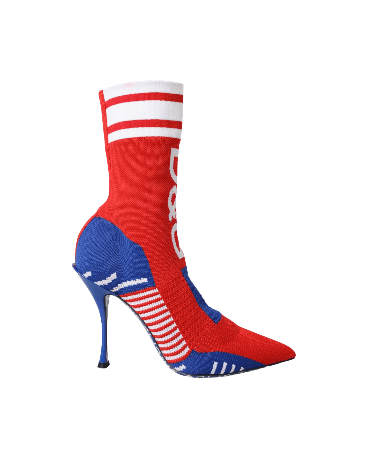 Dolce & Gabbana Red Blue Stretch Sock Style Ankle Boots Logo Shoes Glam Steals