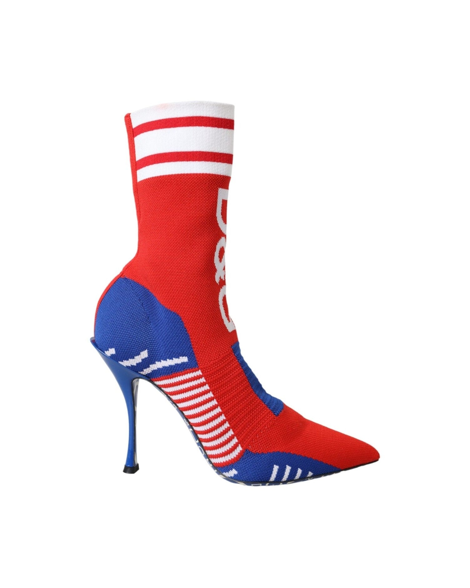 Dolce & Gabbana Red Blue Stretch Sock Style Ankle Boots Logo Shoes Glam Steals