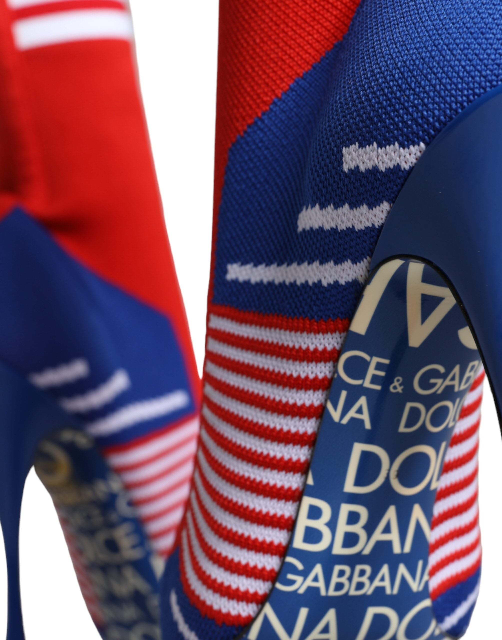Dolce & Gabbana Red Blue Stretch Sock Style Ankle Boots Logo Shoes Glam Steals