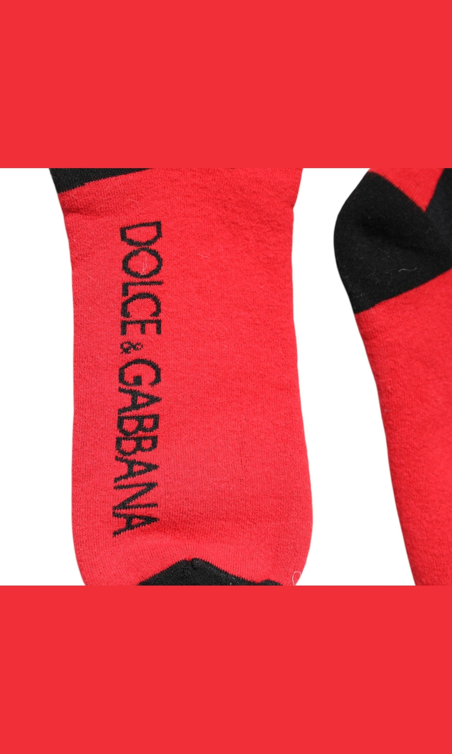 Dolce & Gabbana Red Cotton Stretch Printed Socks Glam Steals