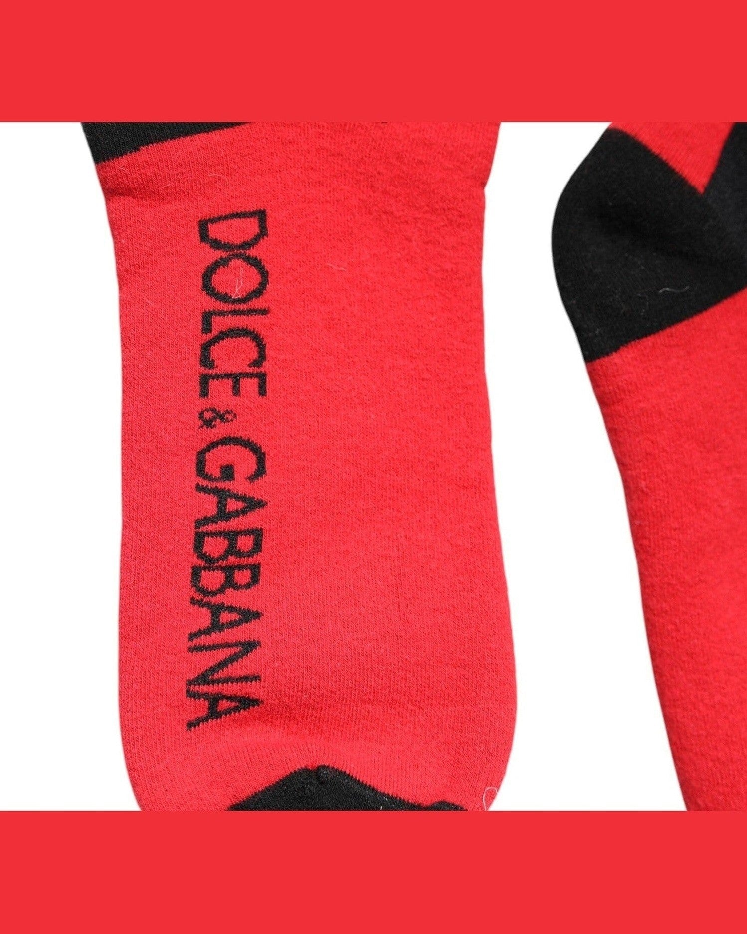 Dolce & Gabbana Red Cotton Stretch Printed Socks Glam Steals