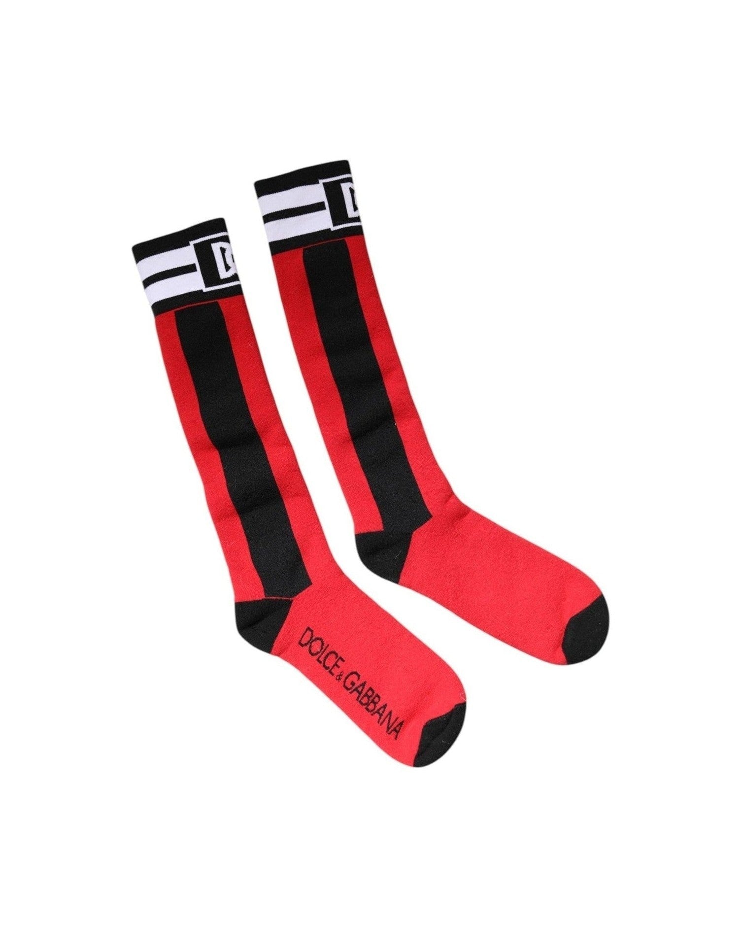 Dolce & Gabbana Red Cotton Stretch Printed Socks Glam Steals