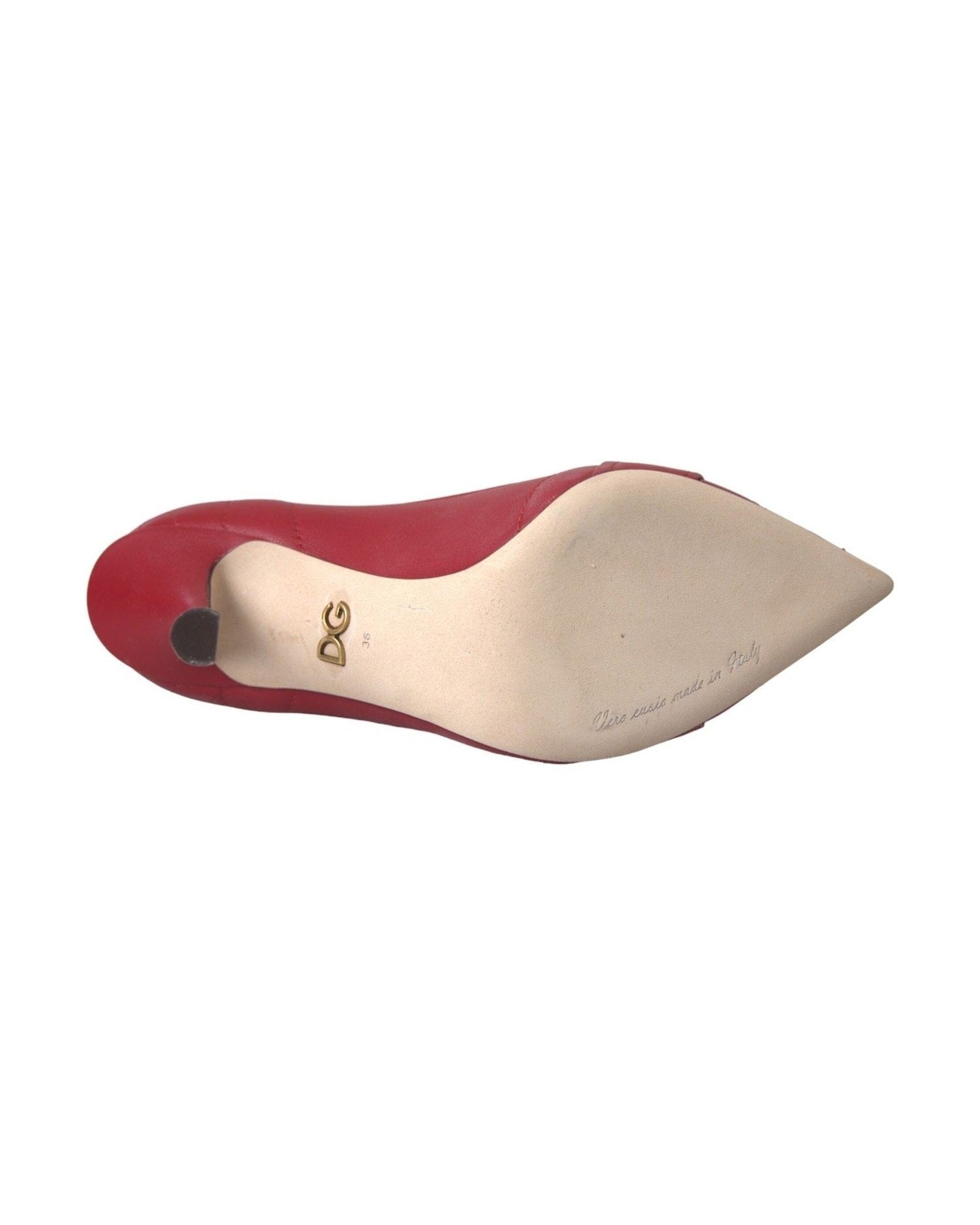 Dolce & Gabbana Red Devotion Leather Heels Pumps Shoes Glam Steals