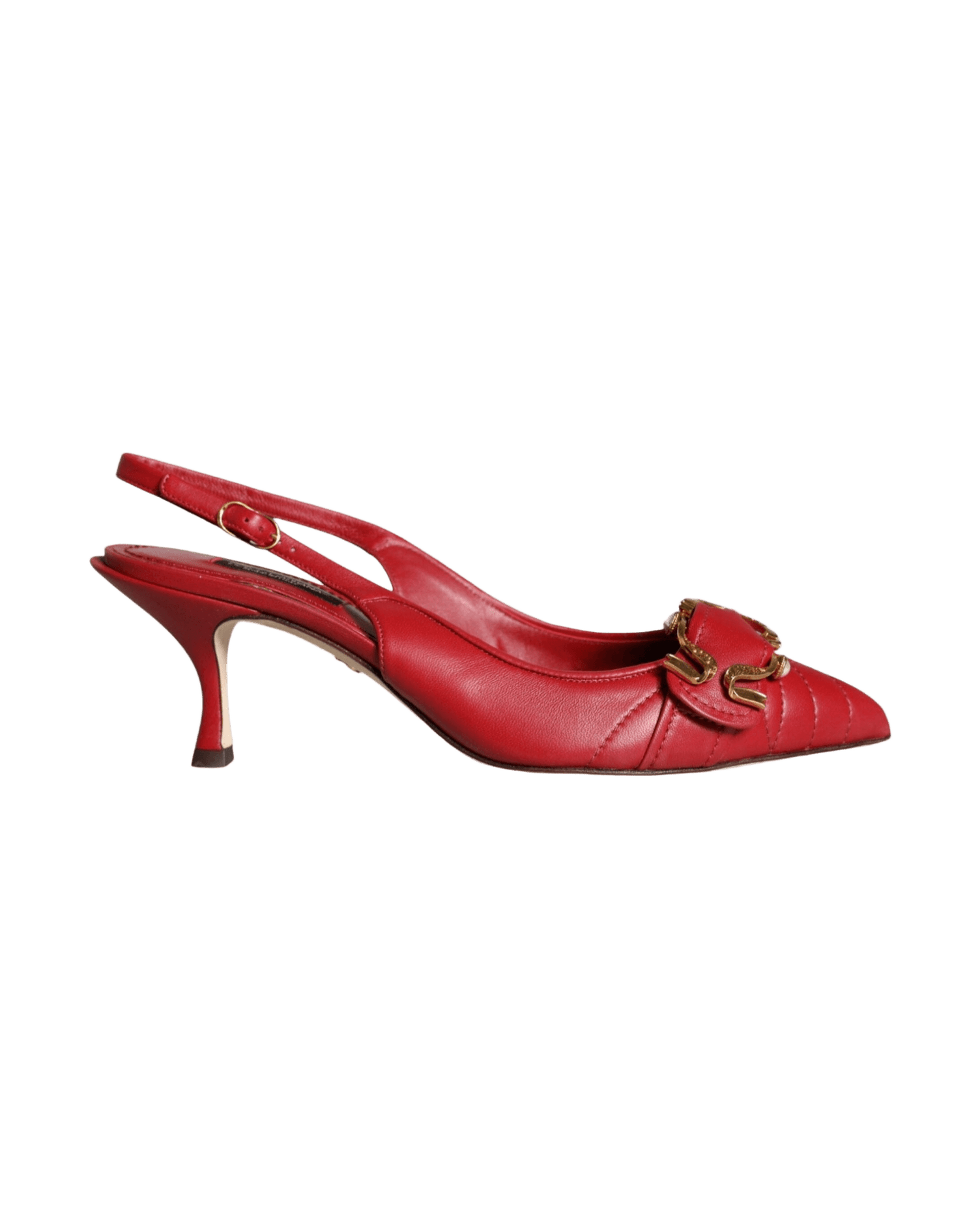 Dolce & Gabbana Red Devotion Leather Heels Slingback Shoes Glam Steals