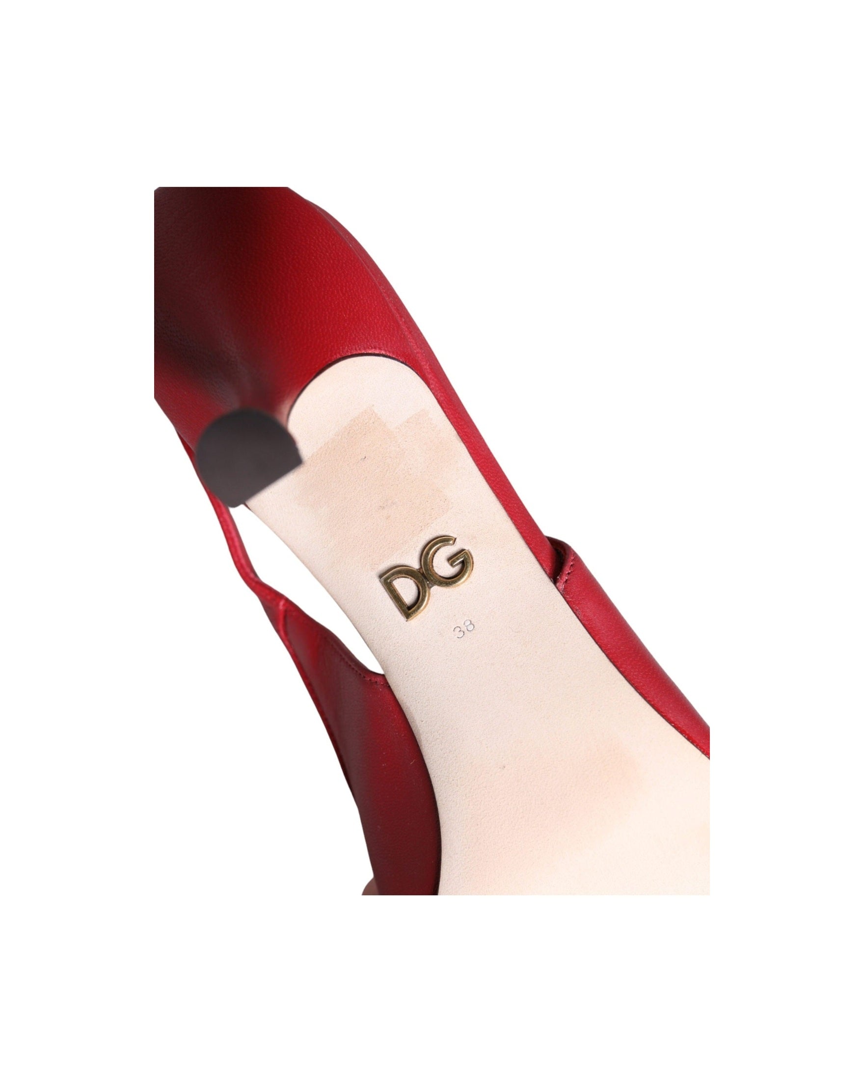 Dolce & Gabbana Red Devotion Leather Heels Slingback Shoes Glam Steals