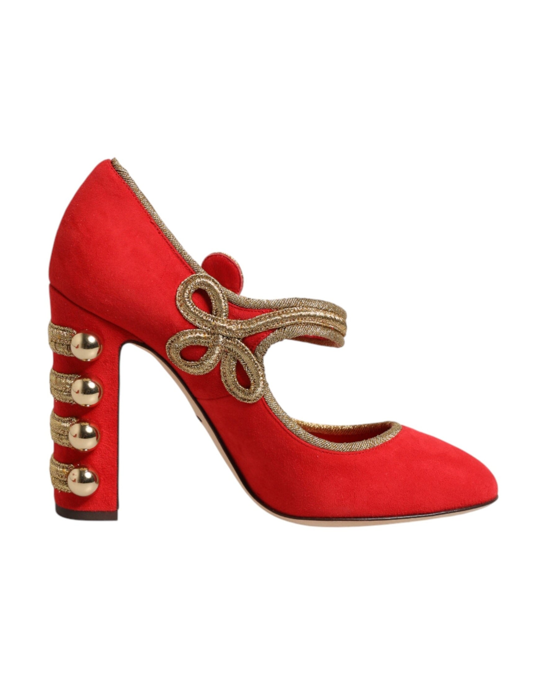 Dolce & Gabbana Red Embellished Mary Janes Pumps Glam Steals