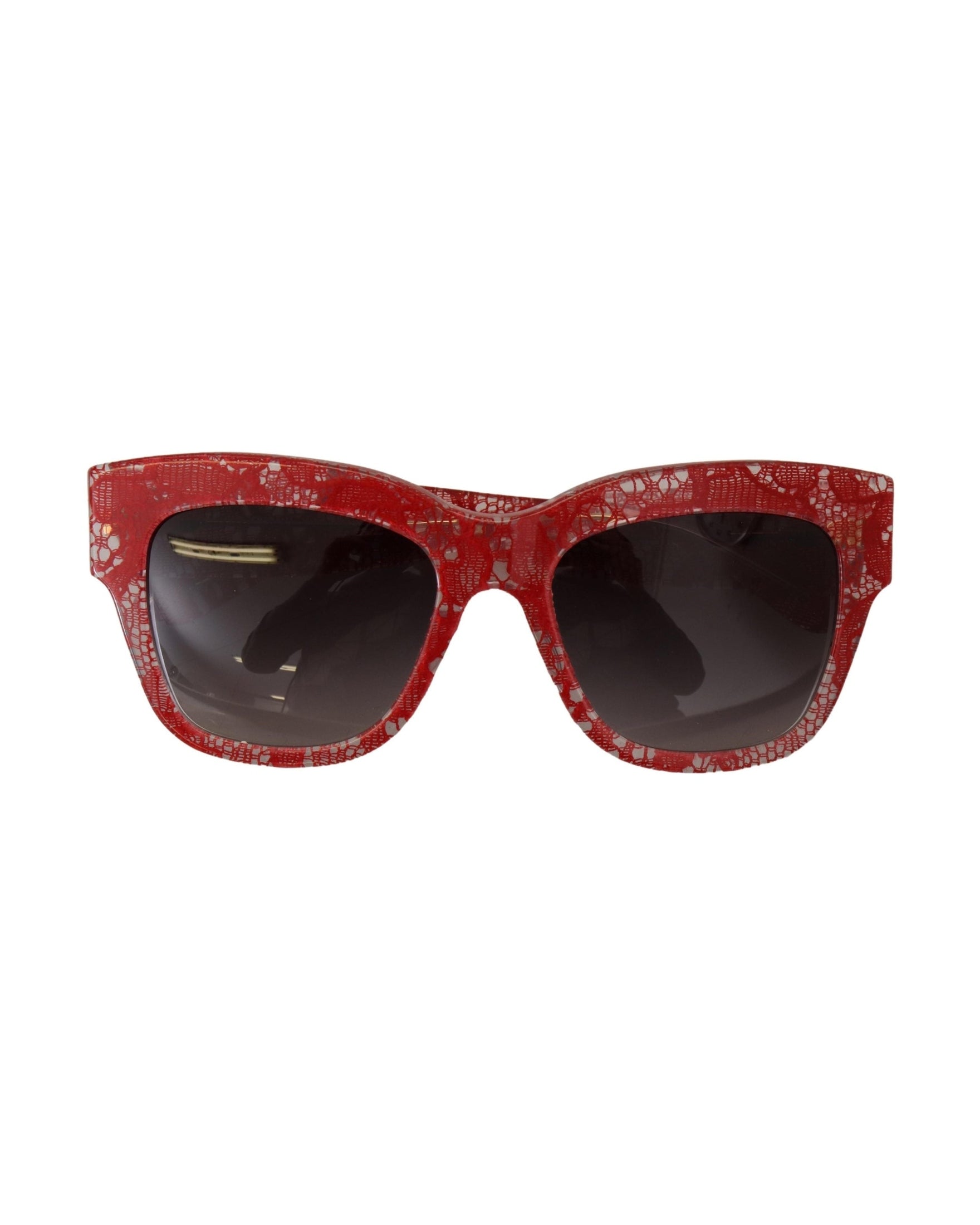 Dolce & Gabbana Red Lace Acetate Rectangle Sunglasses Glam Steals
