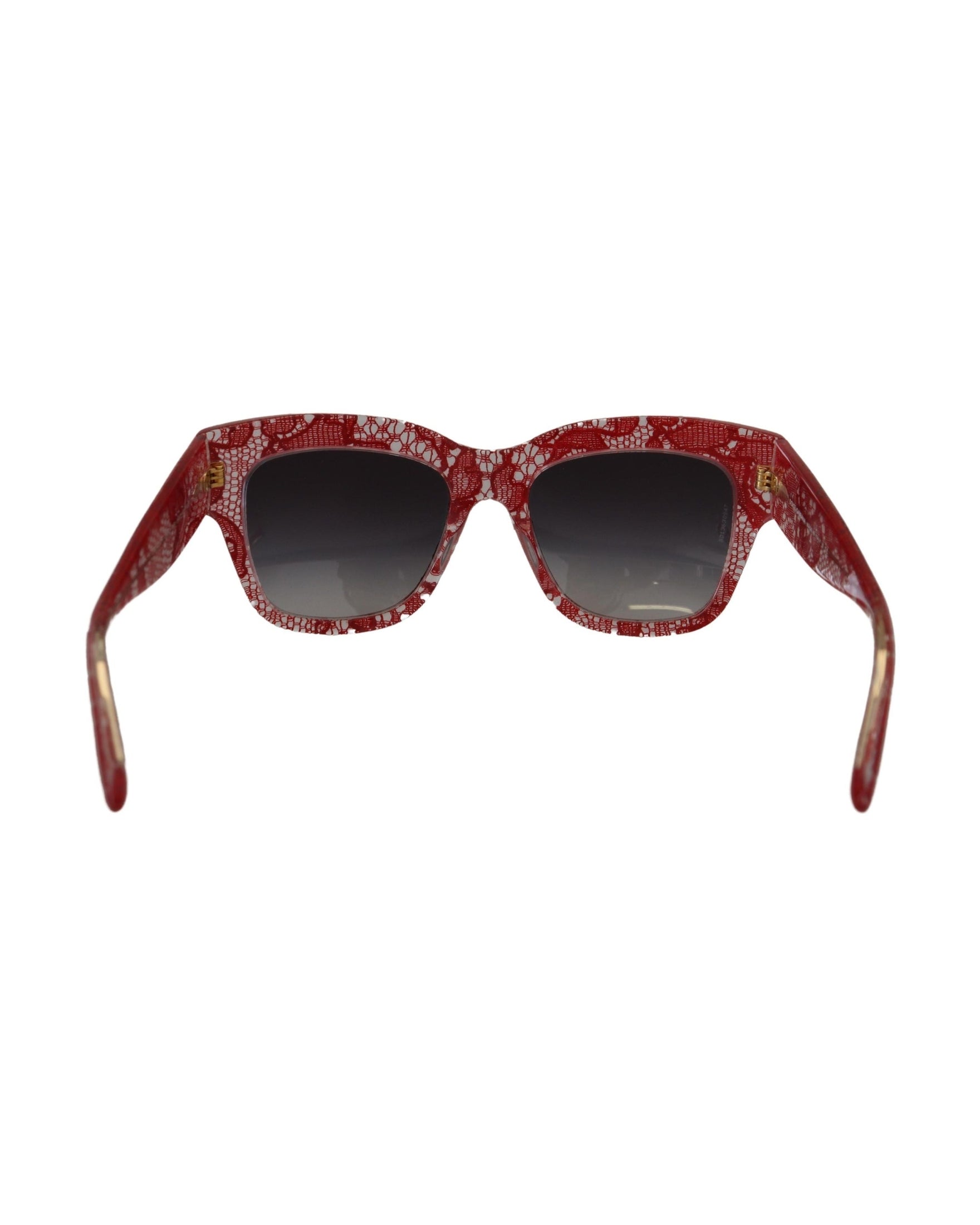 Dolce & Gabbana Red Lace Acetate Rectangle Sunglasses Glam Steals