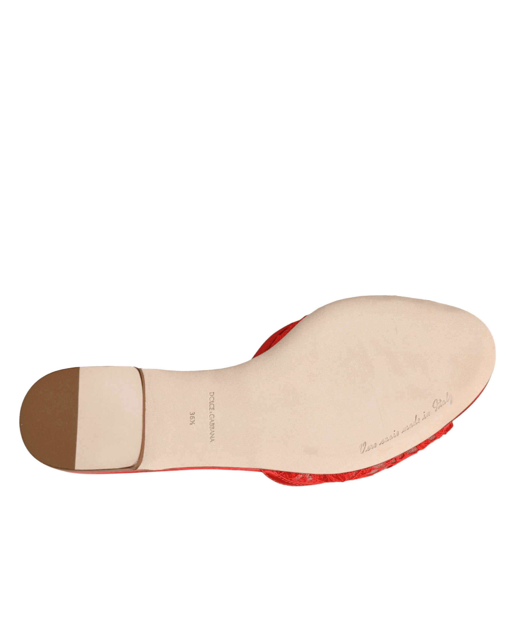 Dolce & Gabbana Red Lace Devotion Flats Slip On Sandals Shoes Sandals