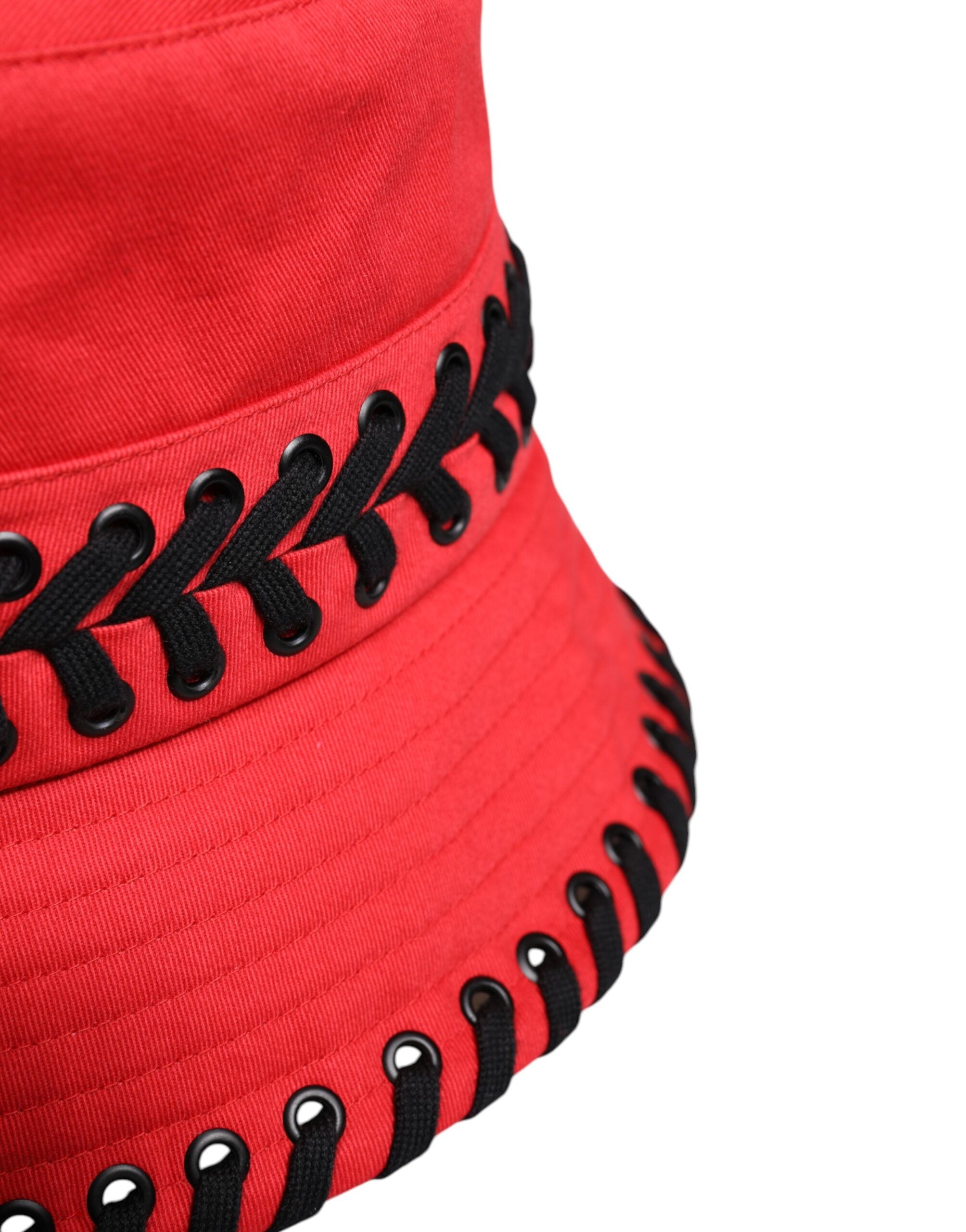 Dolce & Gabbana Red Lace Polyester Wide Brim Bucket Hat Glam Steals